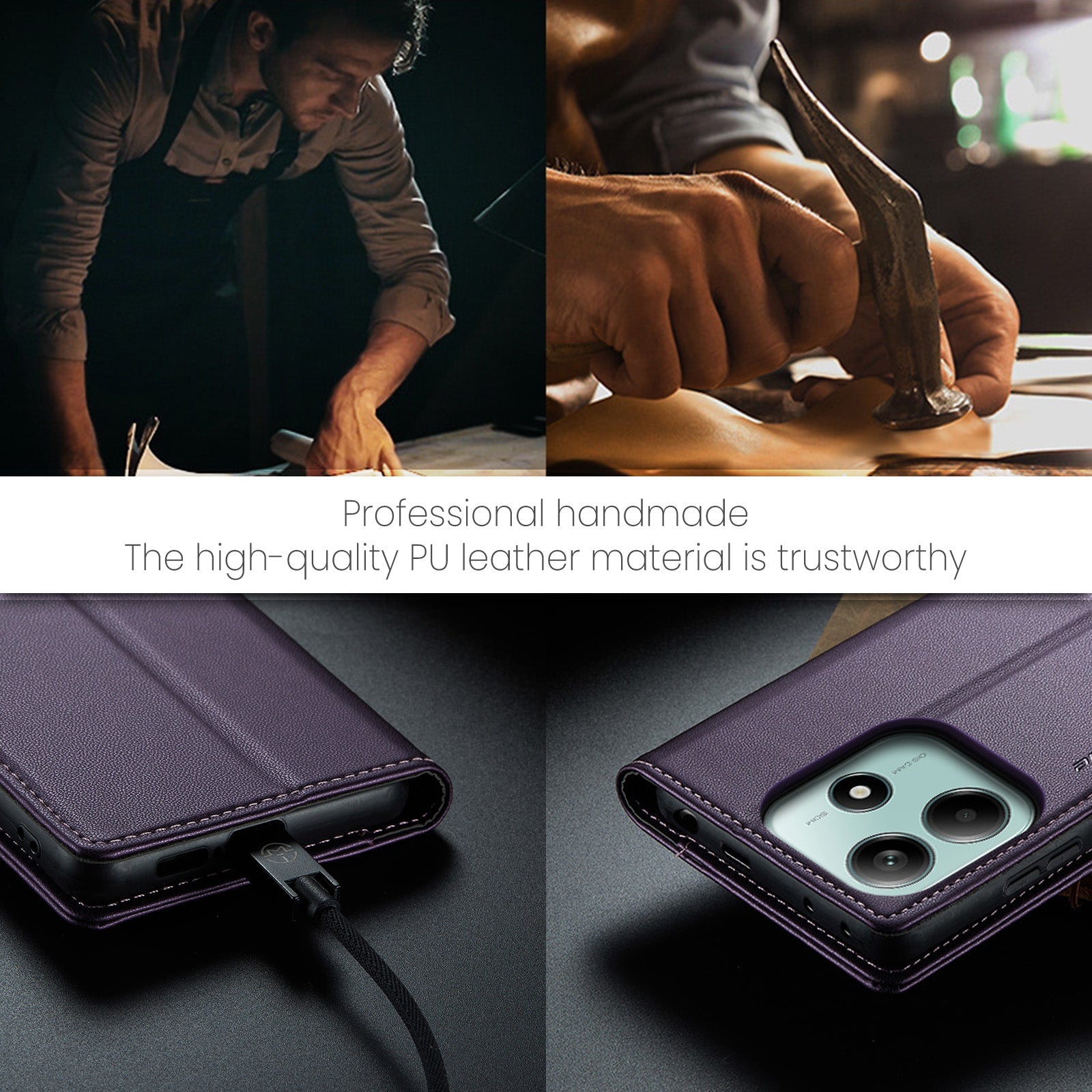 Xiaomi Redmi Note 14 5G Pu Wallet Case [Purple]