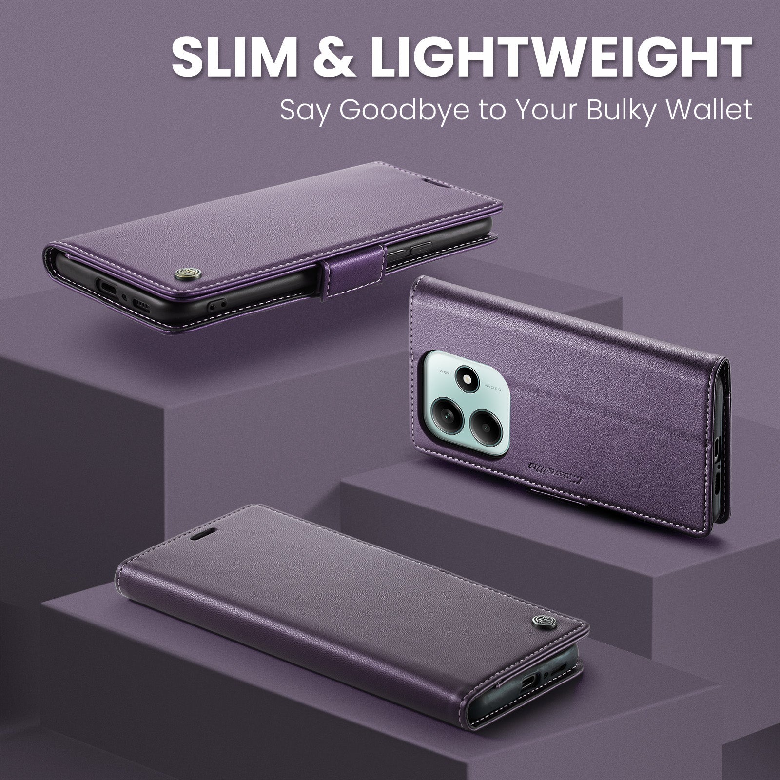 Xiaomi Redmi Note 14 5G Pu Wallet Case [Purple]