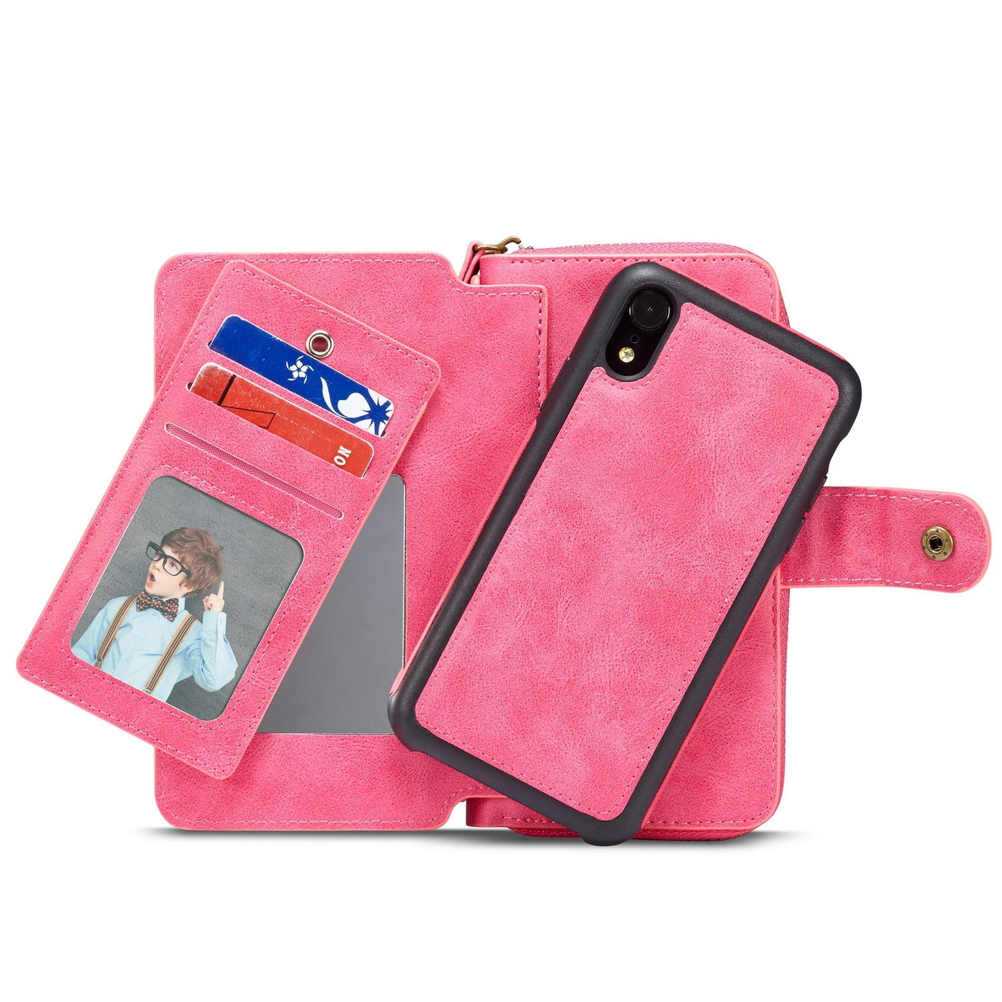 Apple iPhone XR Deluxe Zipper Case Rose