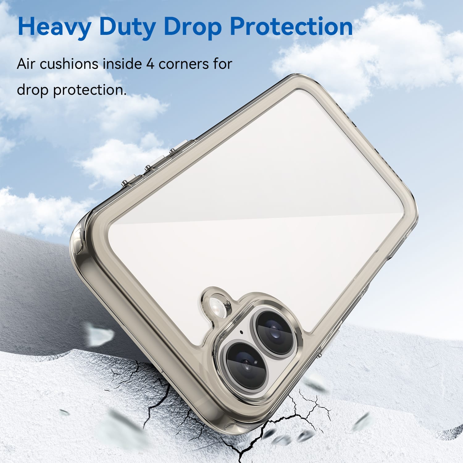 Iphone 16 Soft Gel Case [Clear Grey]