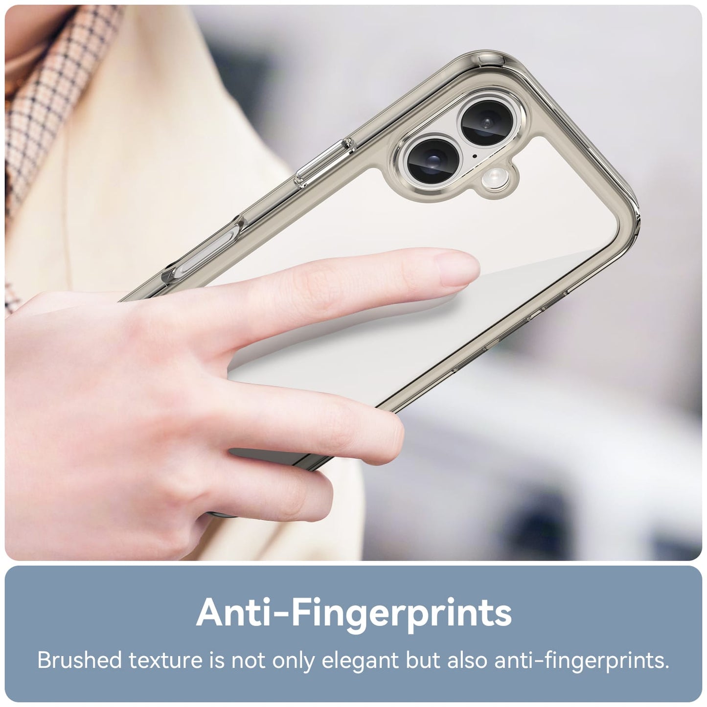 Iphone 16 Soft Gel Case [Clear Grey]