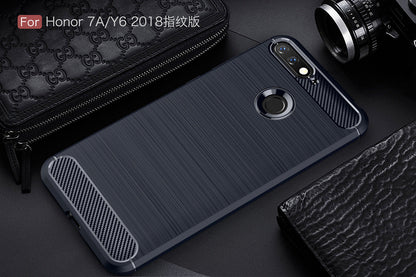 Huawei Y6 2018 Carbon Fibre Case Navy