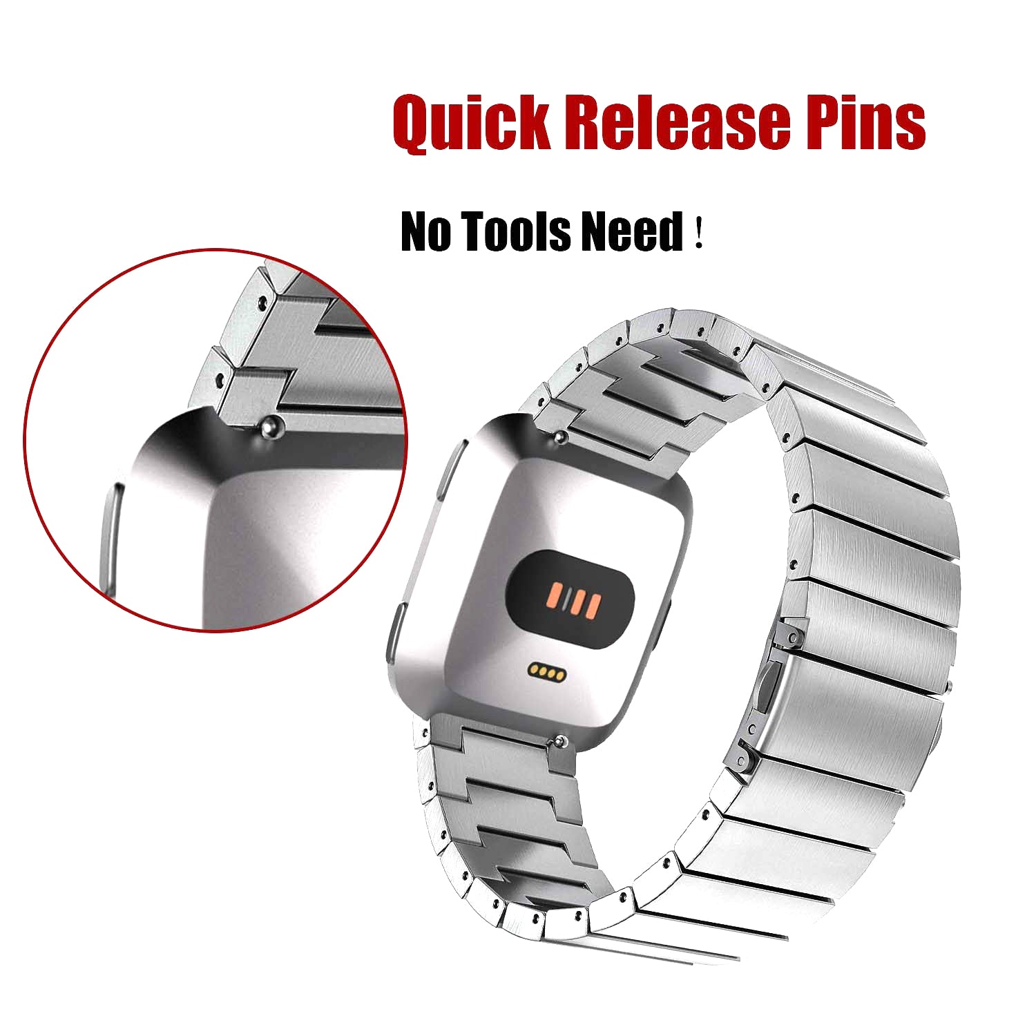 Fitbit Versa Stainless Steel Strap [Silver]