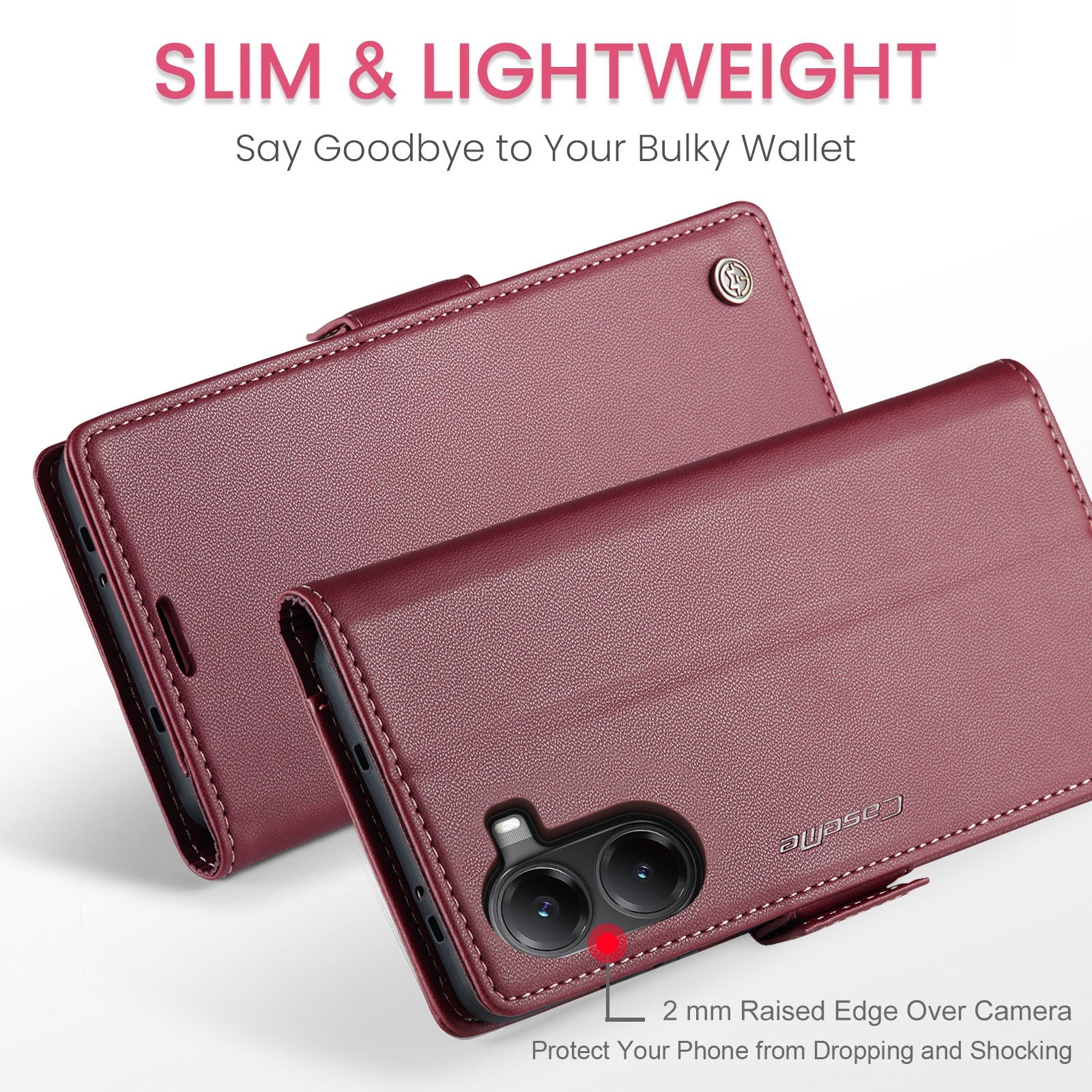 Xiaomi Poco X7 Pro Pu Wallet Case [Maroon]