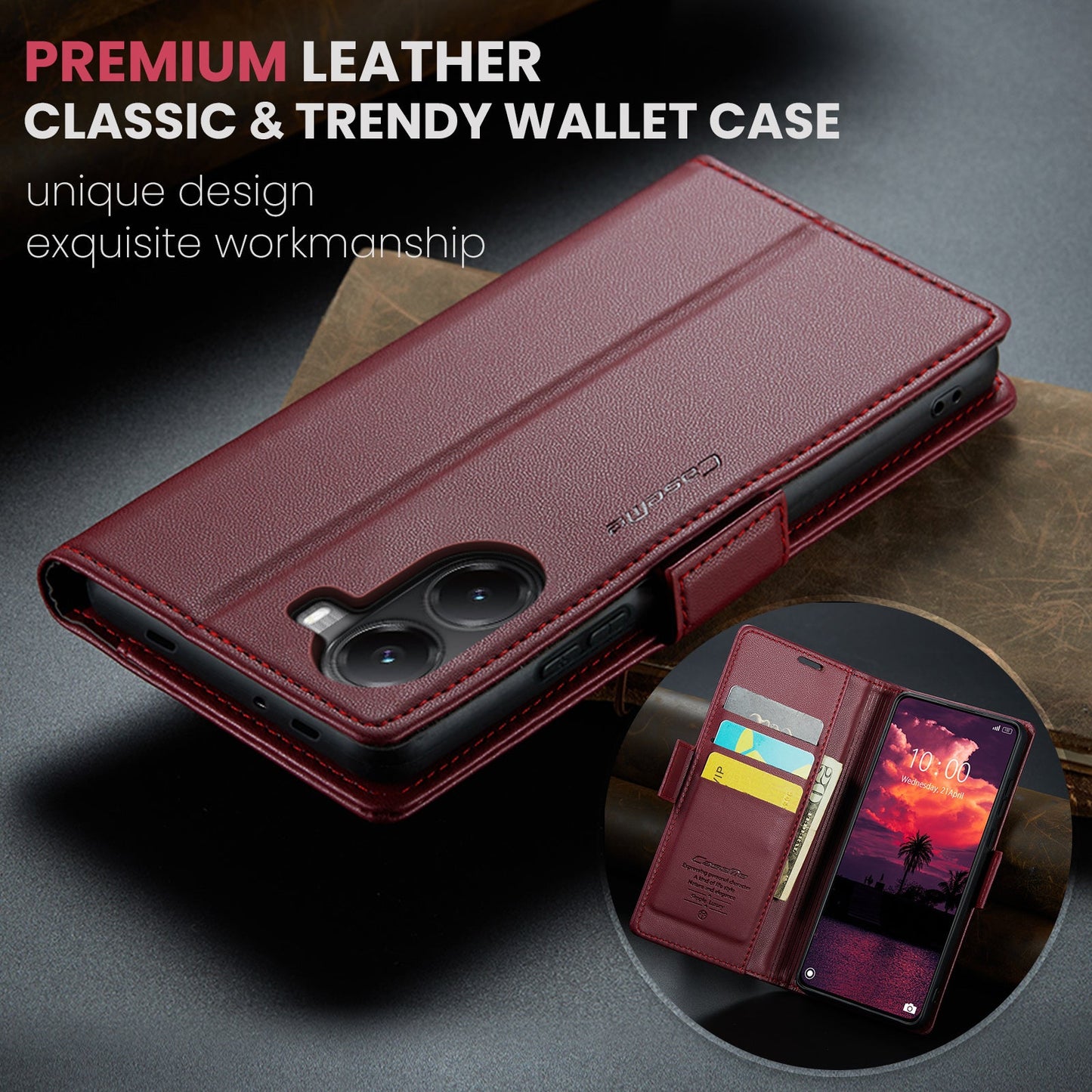 Xiaomi Poco X7 Pro Pu Wallet Case [Maroon]