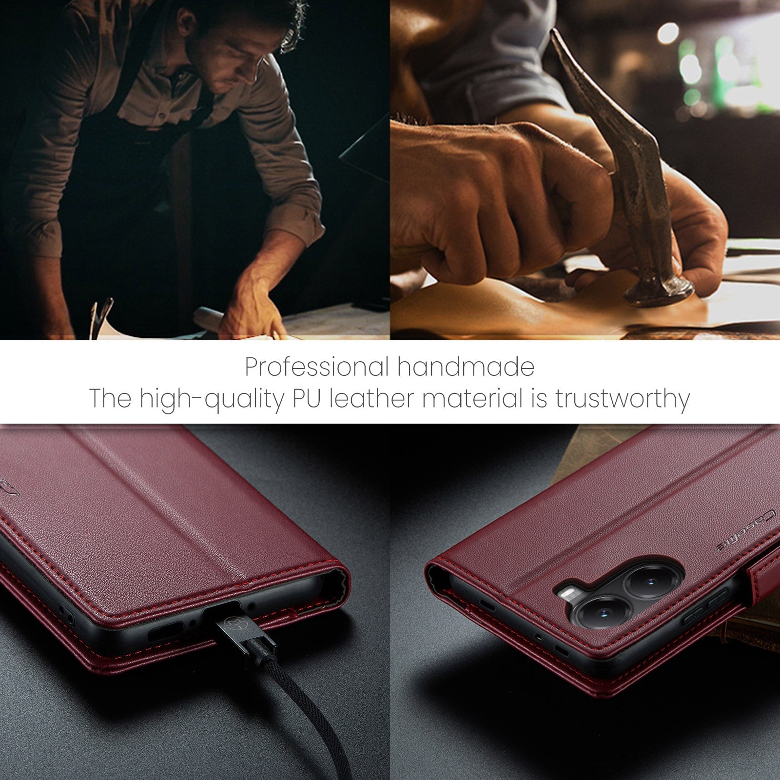 Xiaomi Poco X7 Pro Pu Wallet Case [Maroon]