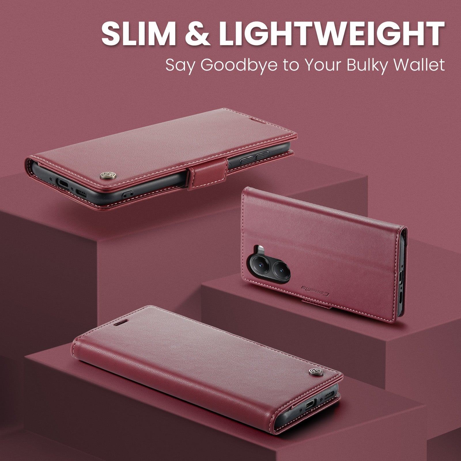Xiaomi Poco X7 Pro Pu Wallet Case [Maroon]