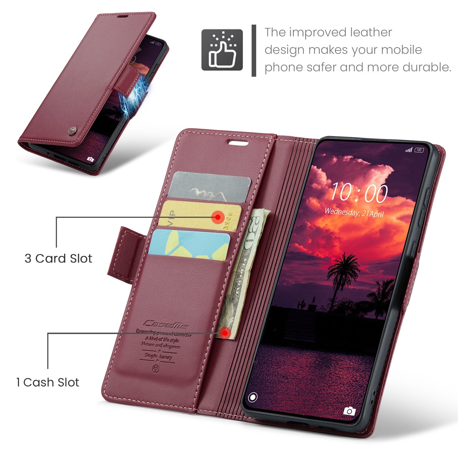 Xiaomi Poco X7 Pro Pu Wallet Case [Maroon]
