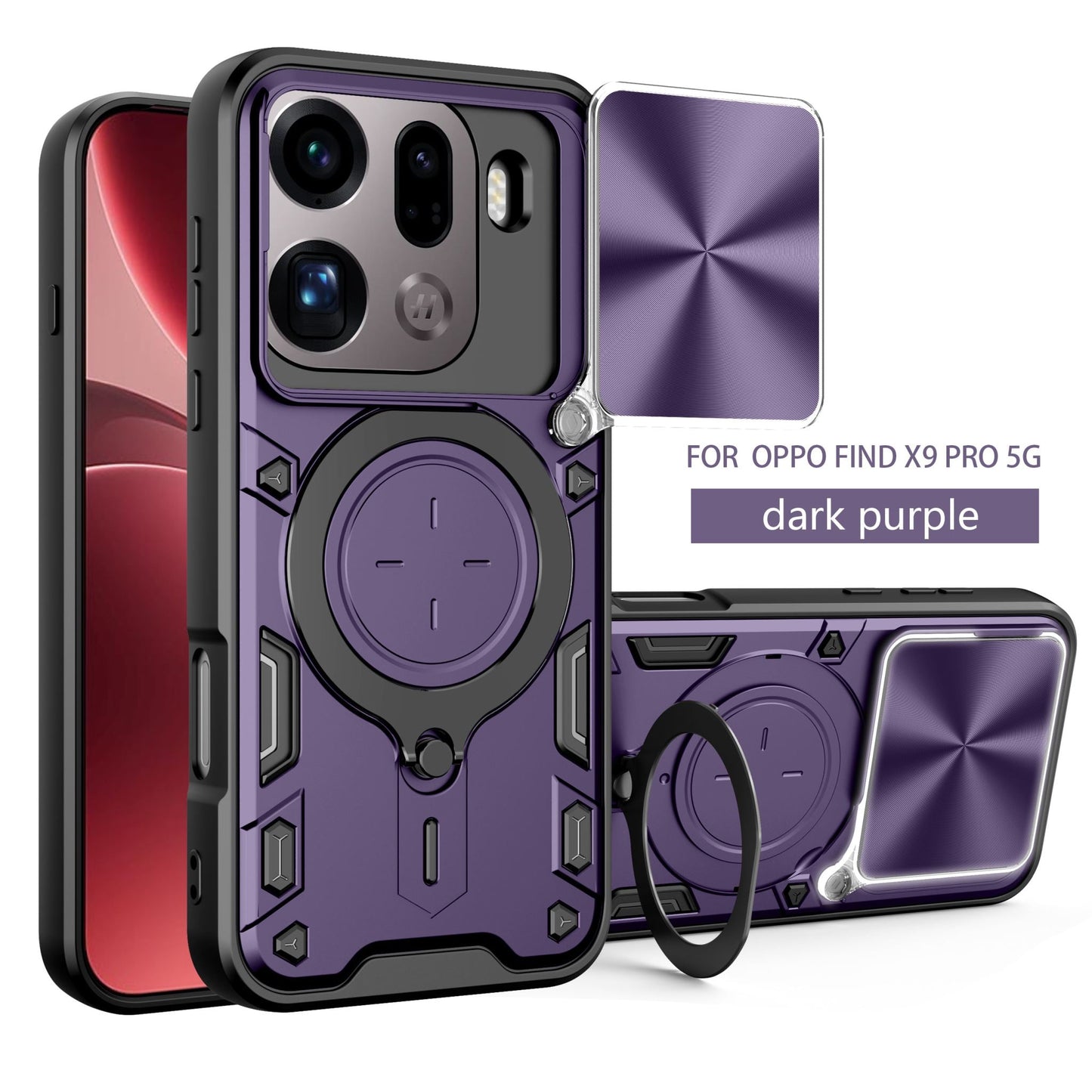 Oppo Find X9 Pro Ring Kickstand Case [Purple]