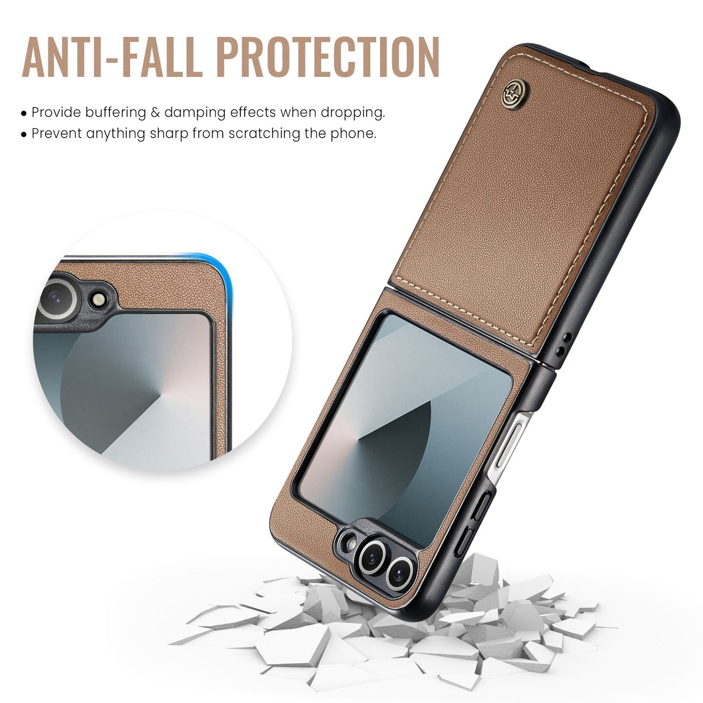 Galaxy Z Flip 7 Fe Pu Wallet Case [Brown]