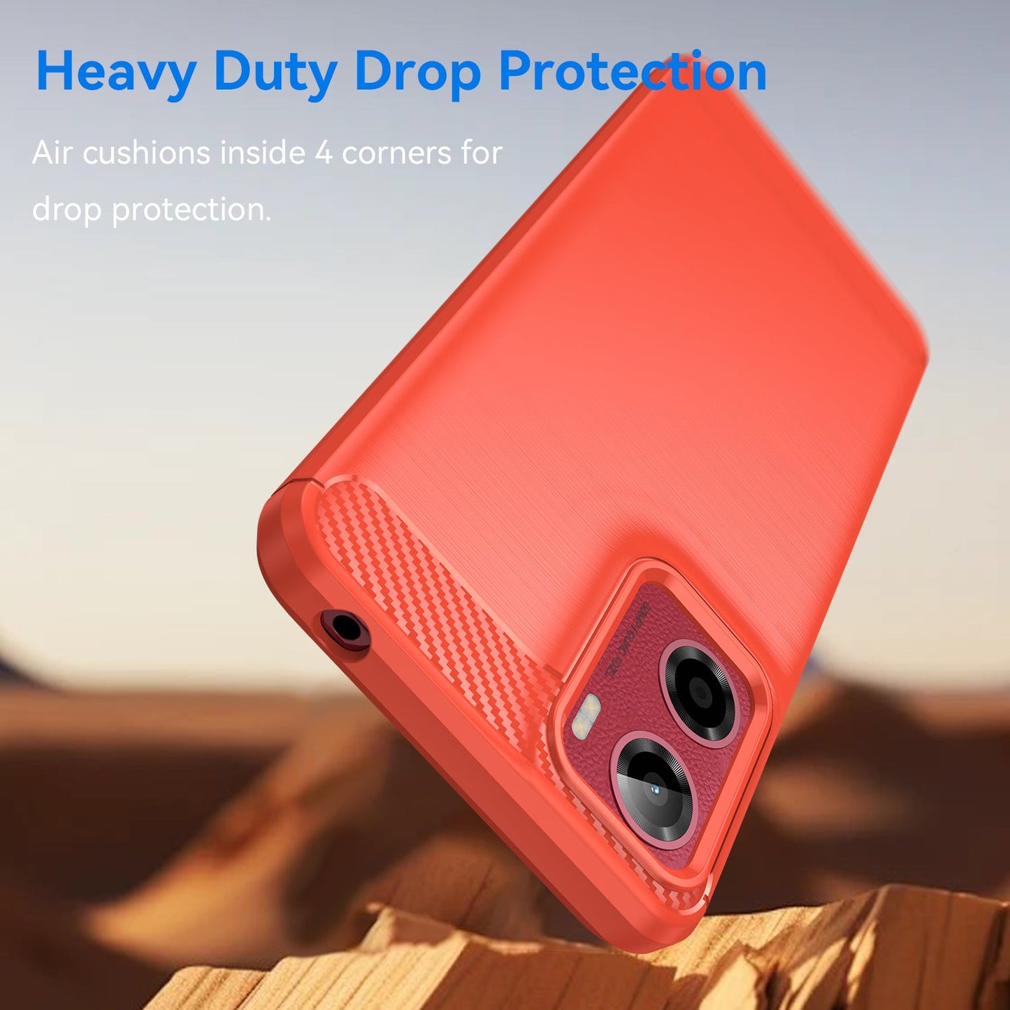 Moto G05 Carbon Fibre Case [Red]