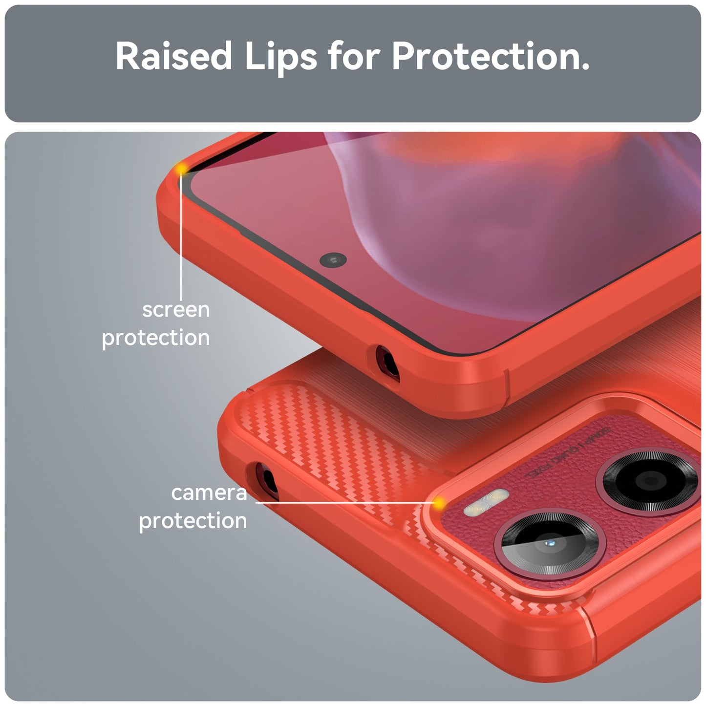 Moto G05 Carbon Fibre Case [Red]