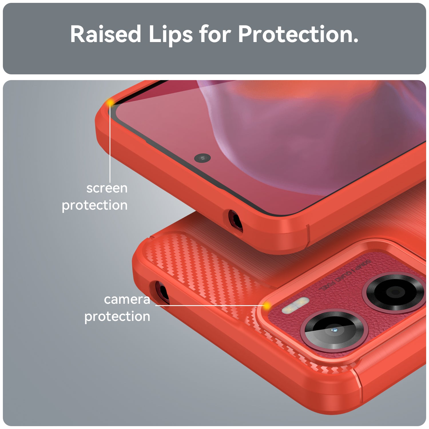 Moto G05 Carbon Fibre Case [Red]