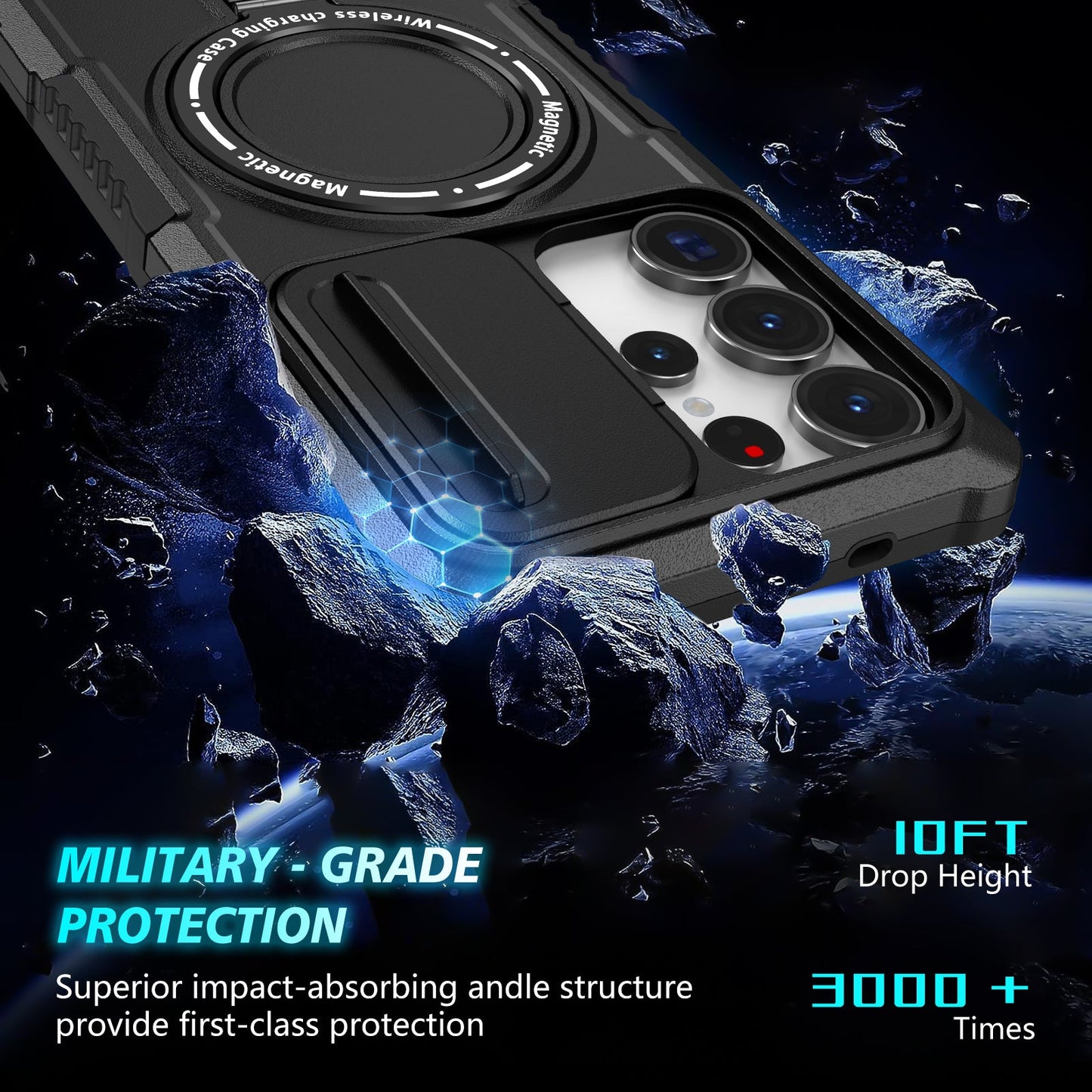 Galaxy S25 Ultra Magsafe Sliding Cover Case [Black]