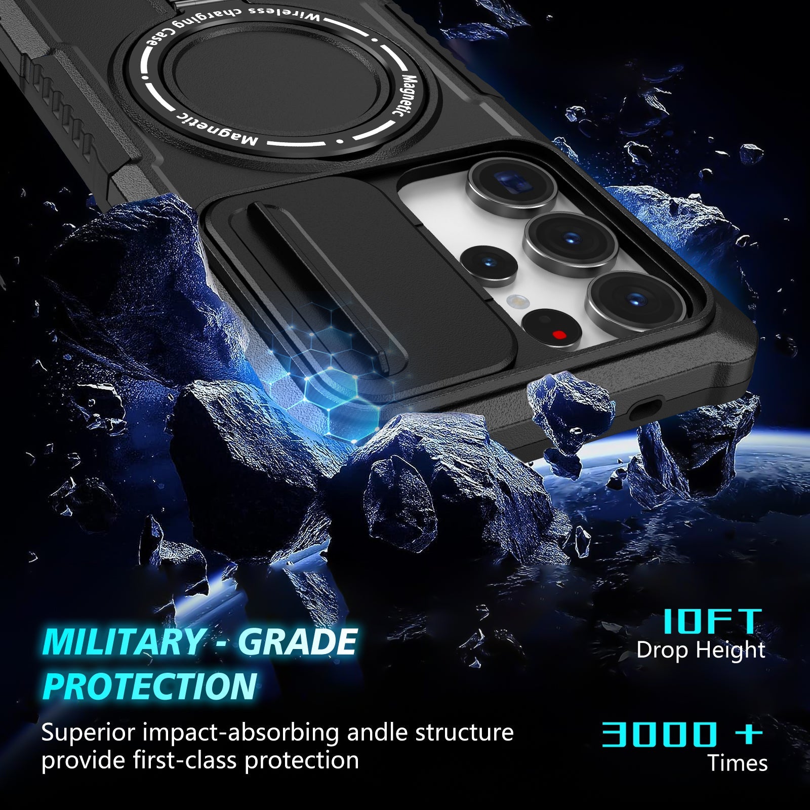 Galaxy S25 Ultra Magsafe Sliding Cover Case [Black]