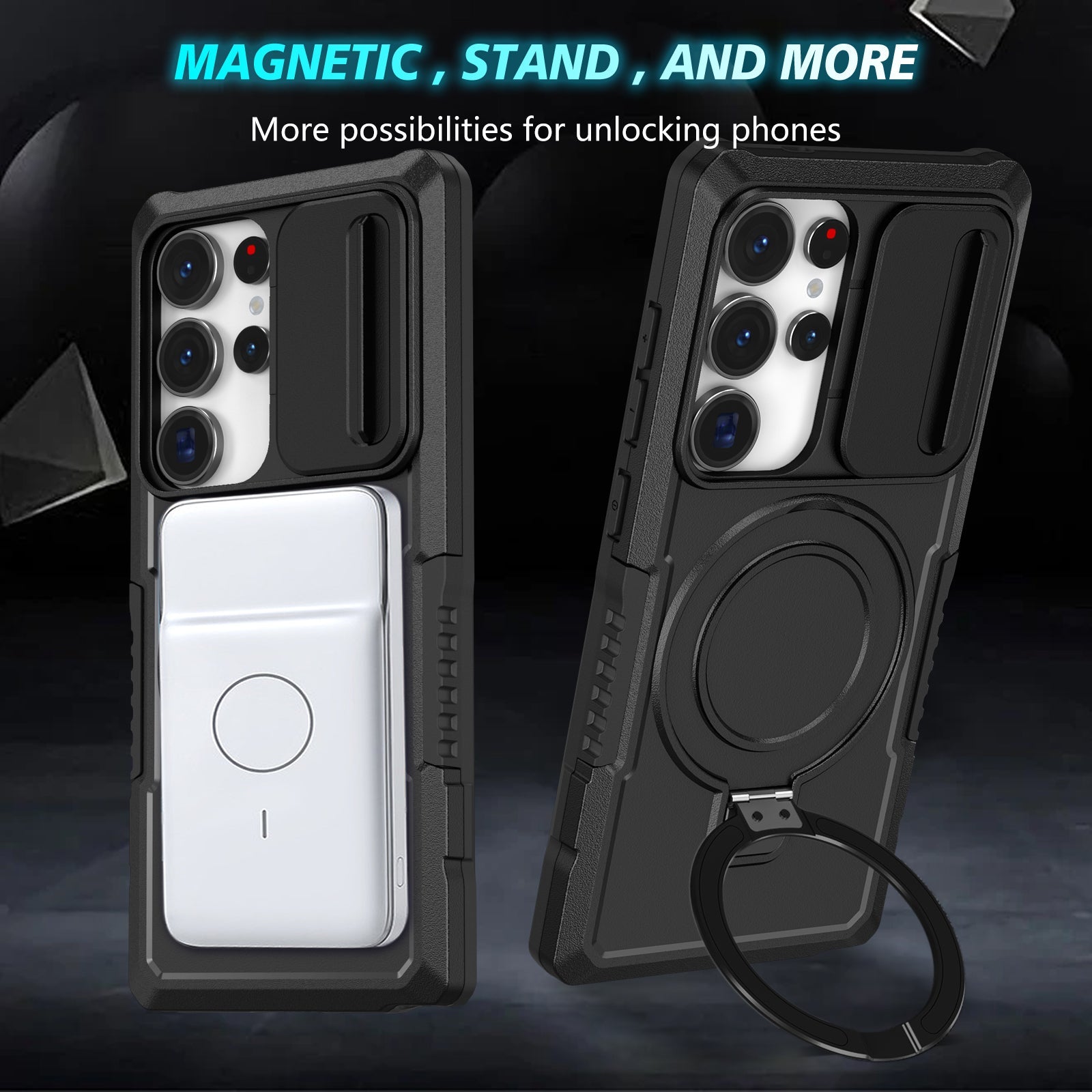 Galaxy S25 Ultra Magsafe Sliding Cover Case [Black]