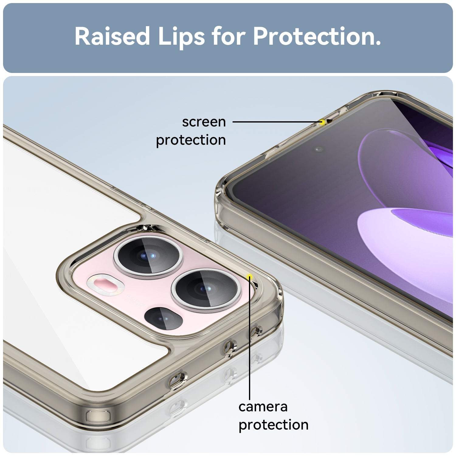 Oppo Reno 13 Pro 5G Soft Gel Case [Clear Grey]