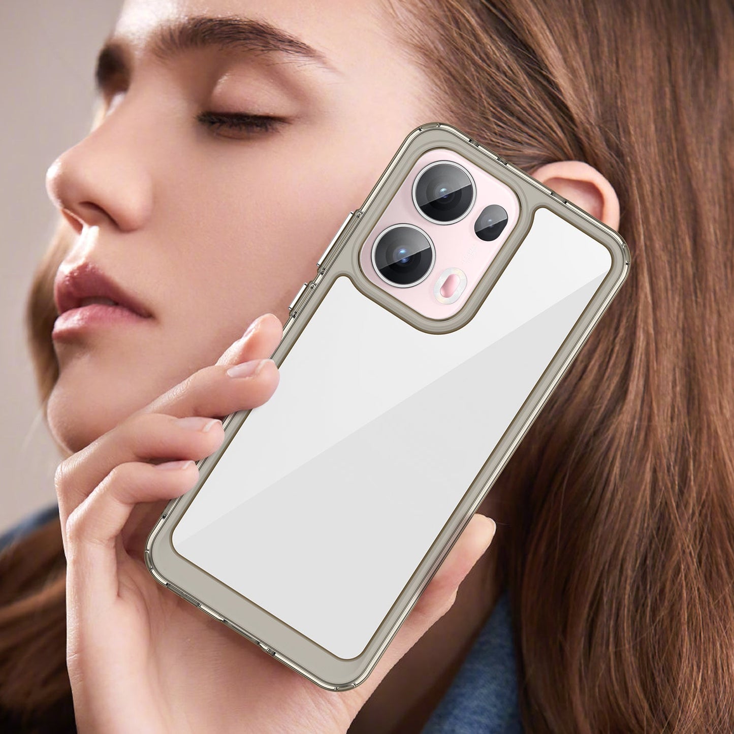 Oppo Reno 13 Pro 5G Soft Gel Case [Clear Grey]