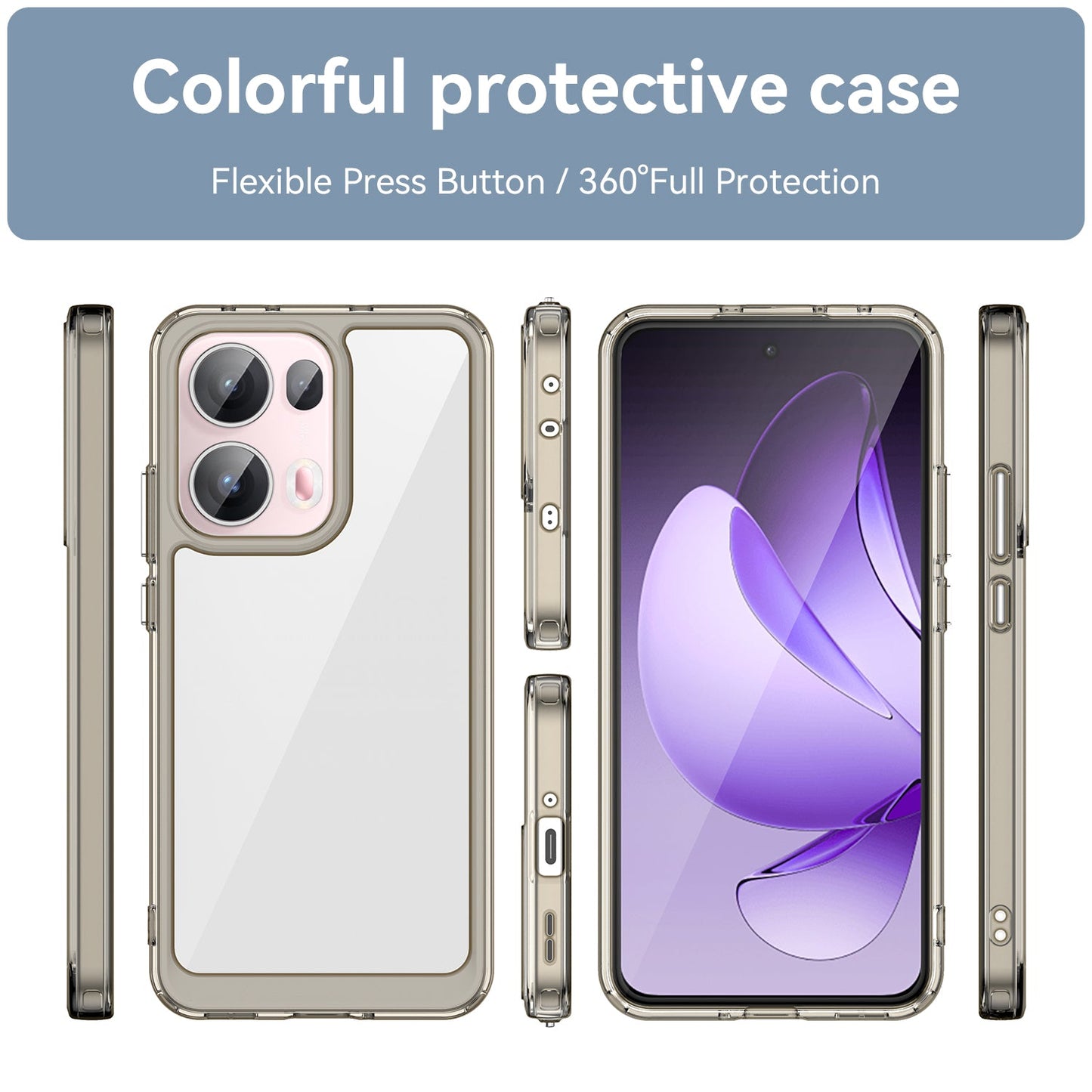Oppo Reno 13 Pro 5G Soft Gel Case [Clear Grey]