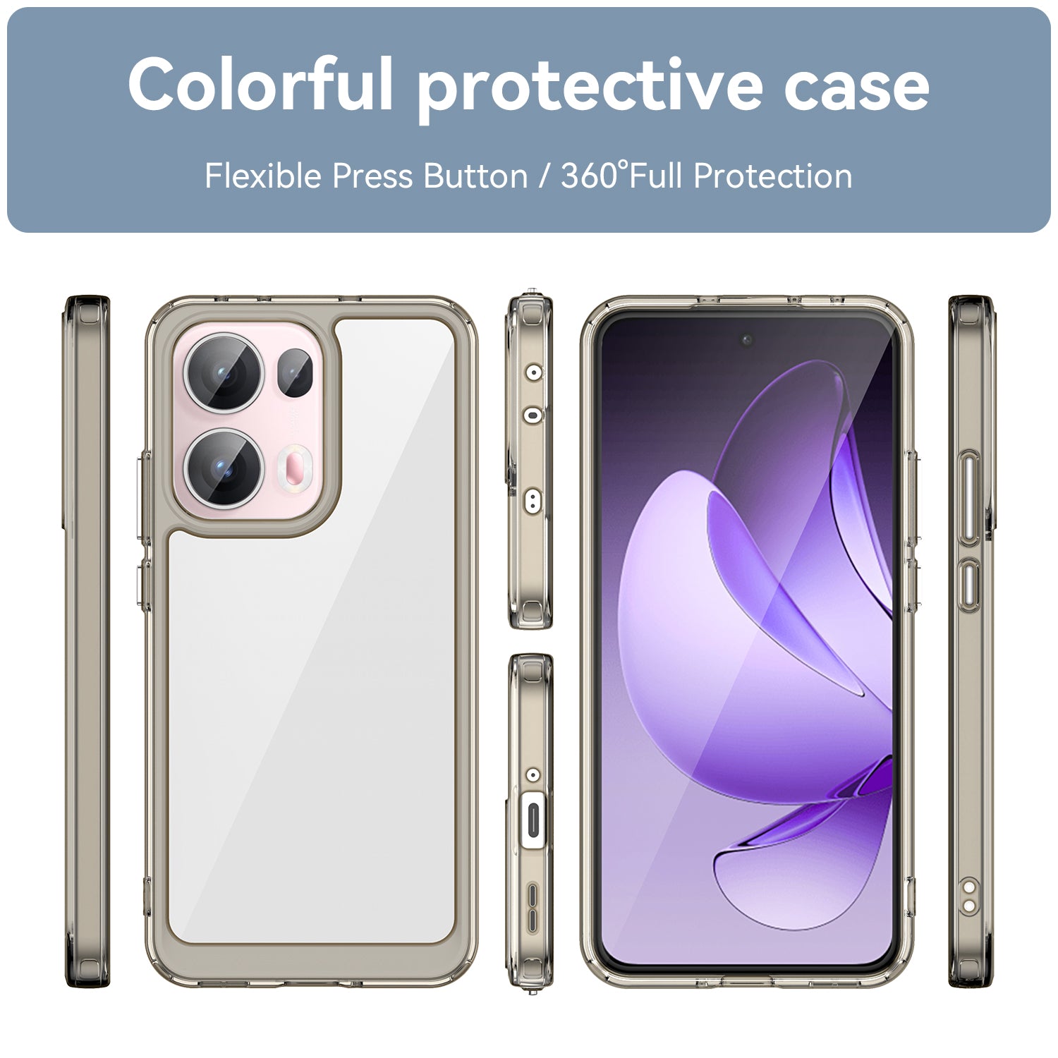Oppo Reno 13 Pro 5G Soft Gel Case [Clear Grey]