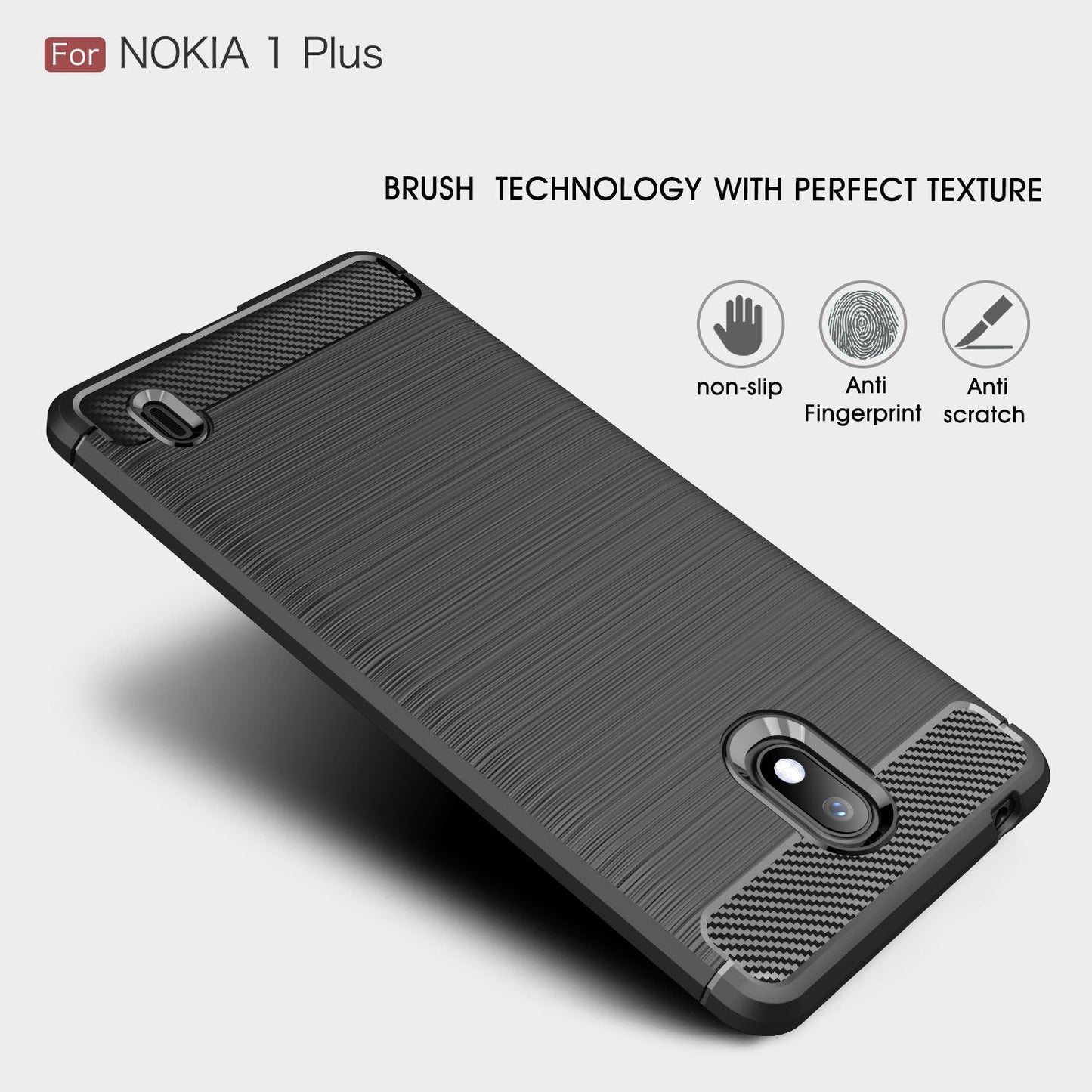 Nokia 1 Plus Carbon Fibre Case [Navy]