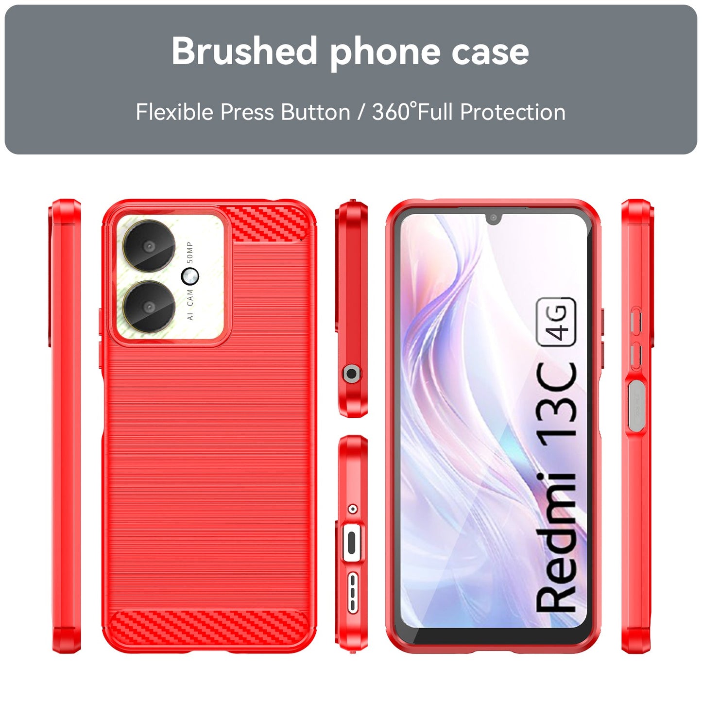 Xiaomi Poco C65 Carbon Fibre Case [Red]