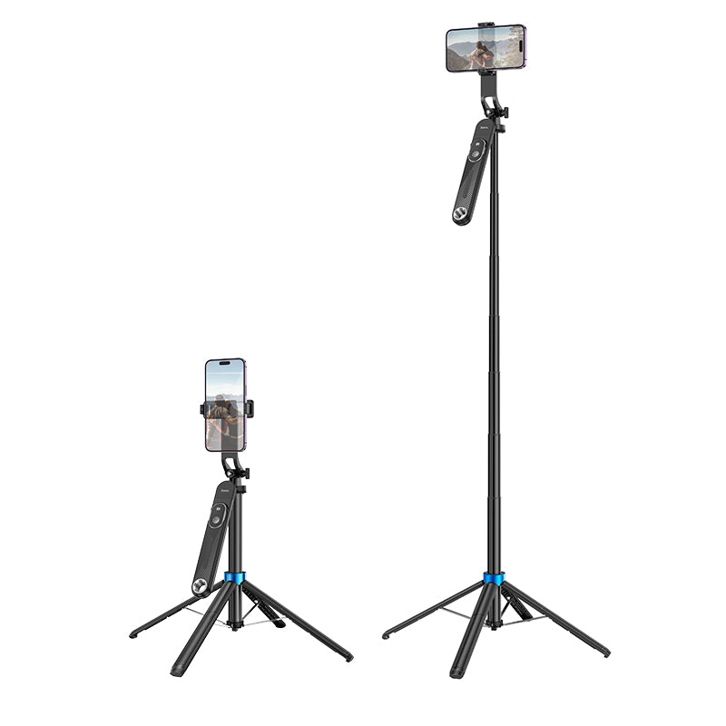 Hoco Premium Bluetooth Selfie Stick w/ 1.75m Quadpod, Camera Mount, Stabilizer (K22)