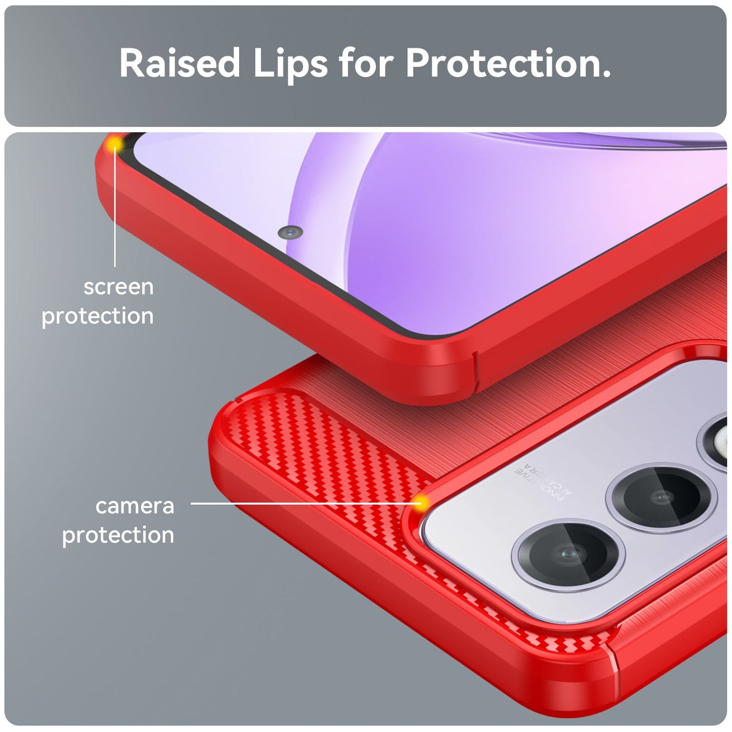 Oppo A80 5G Carbon Fibre Case [Red]