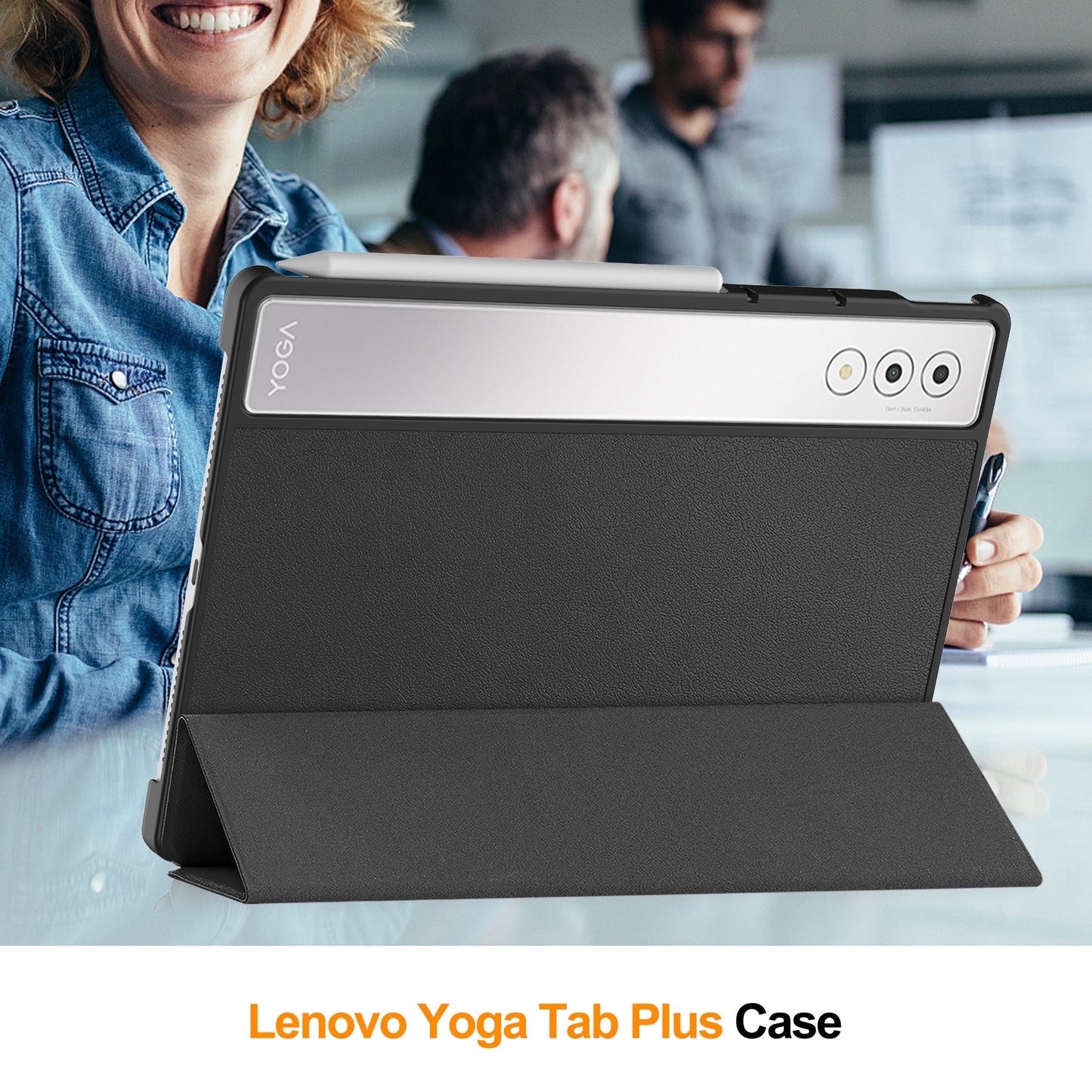 Yoga Tab Plus 12.7 Tri-fold Pu Case [Black]