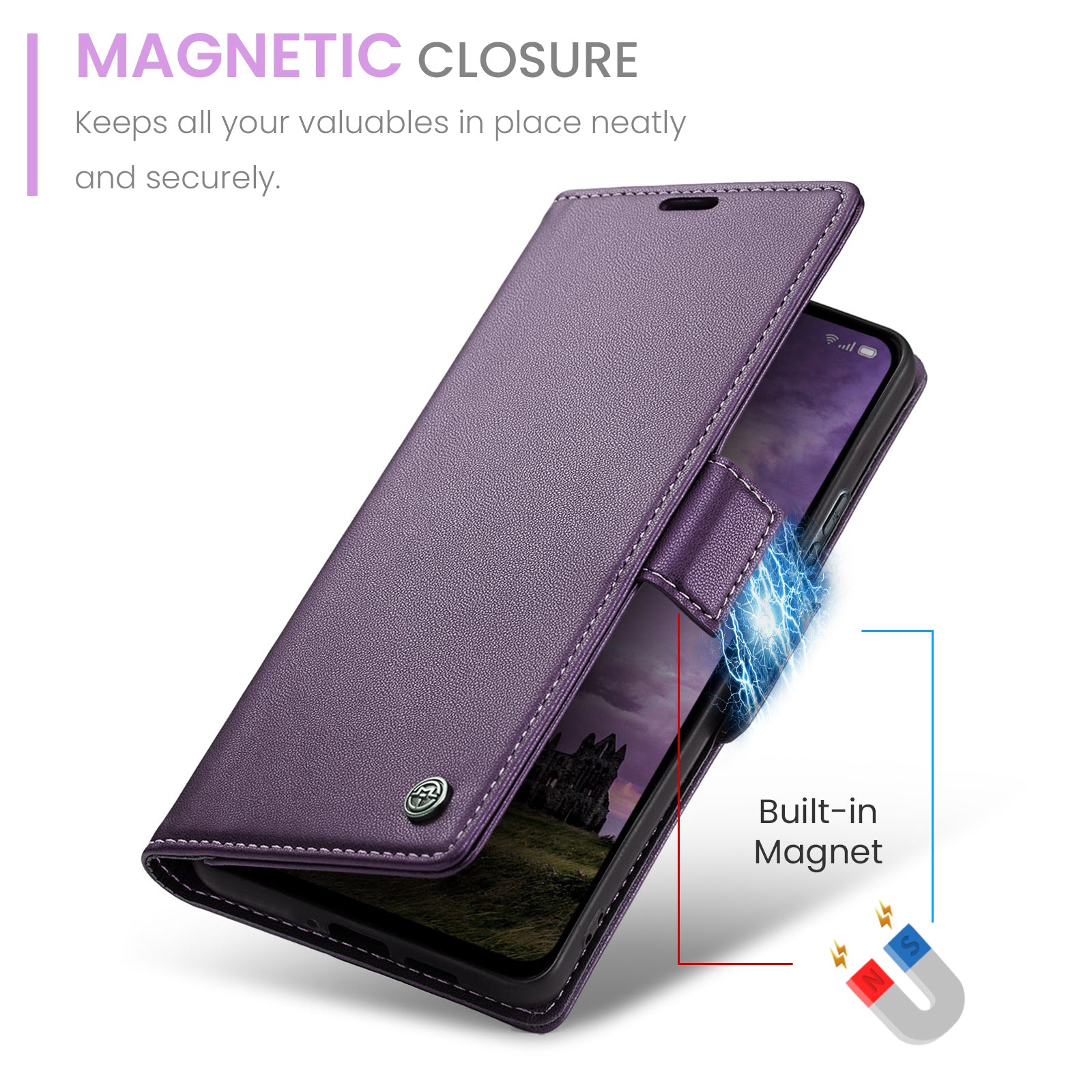 Oppo Reno 13 5G Pu Wallet Case [Purple]