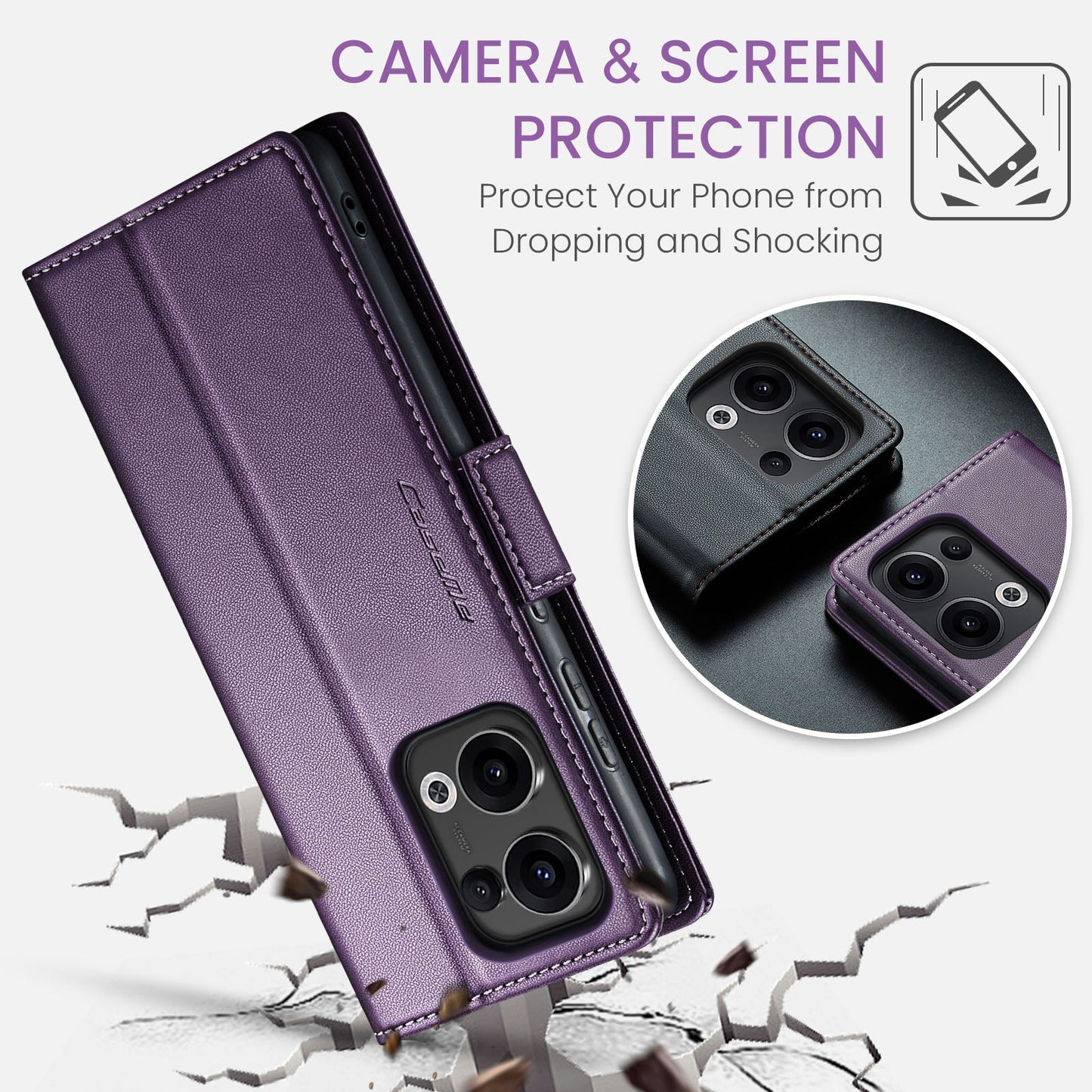 Oppo Reno 13 5G Pu Wallet Case [Purple]