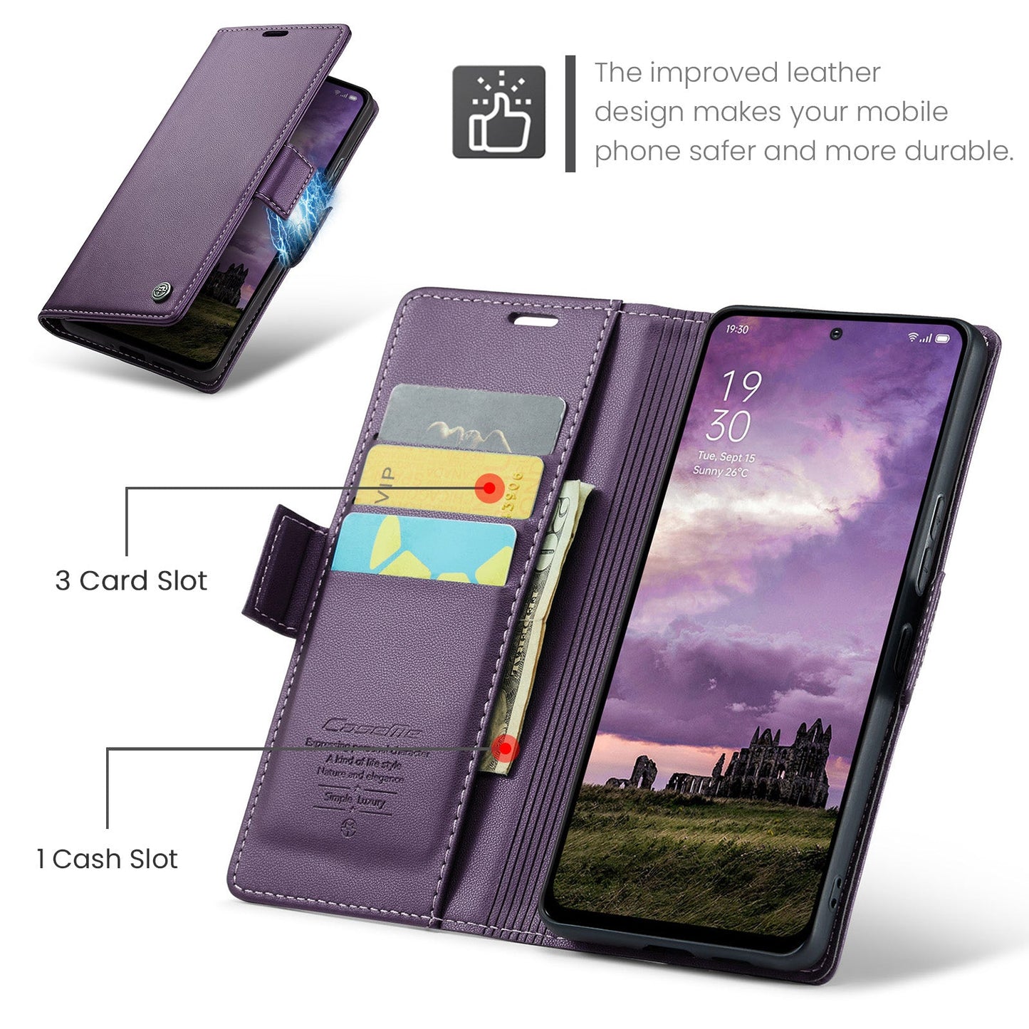 Oppo Reno 13 5G Pu Wallet Case [Purple]