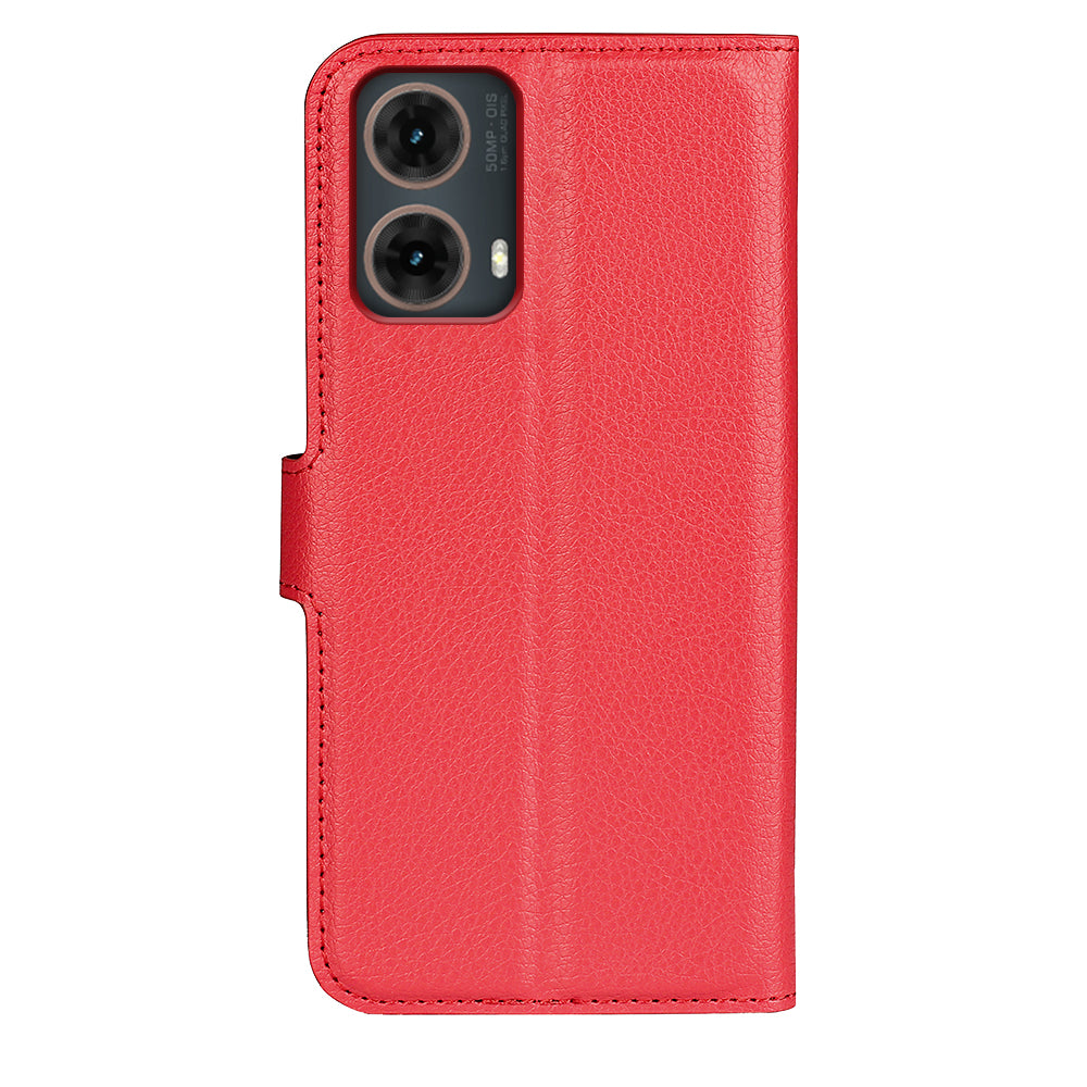 Moto G85 Pu Wallet Case [Red]