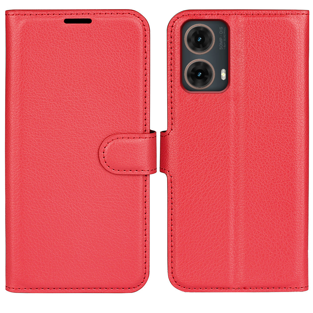 Moto G85 Pu Wallet Case [Red]