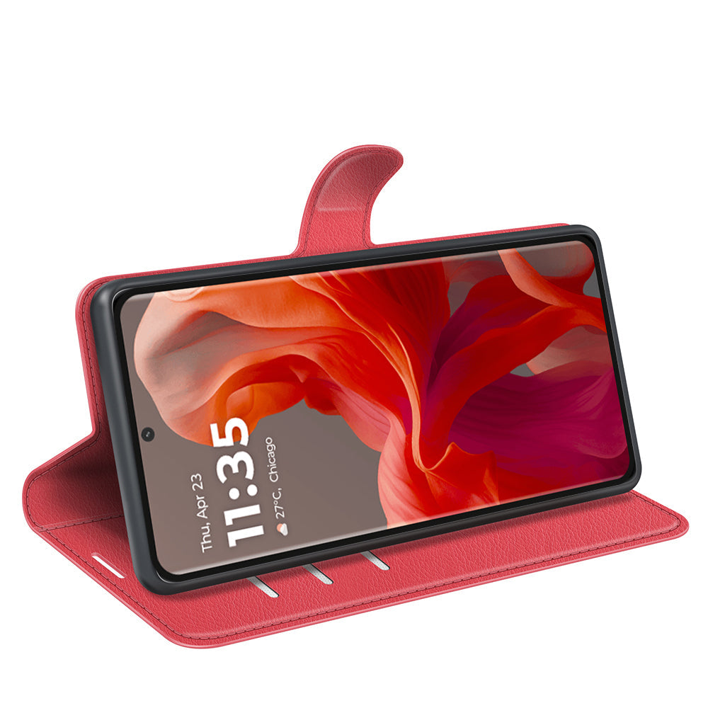 Moto G85 Pu Wallet Case [Red]