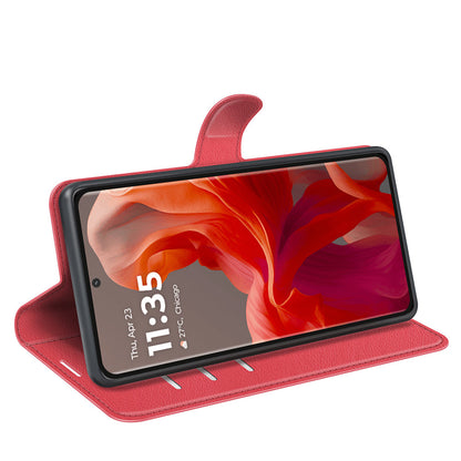 Moto G85 Pu Wallet Case [Red]