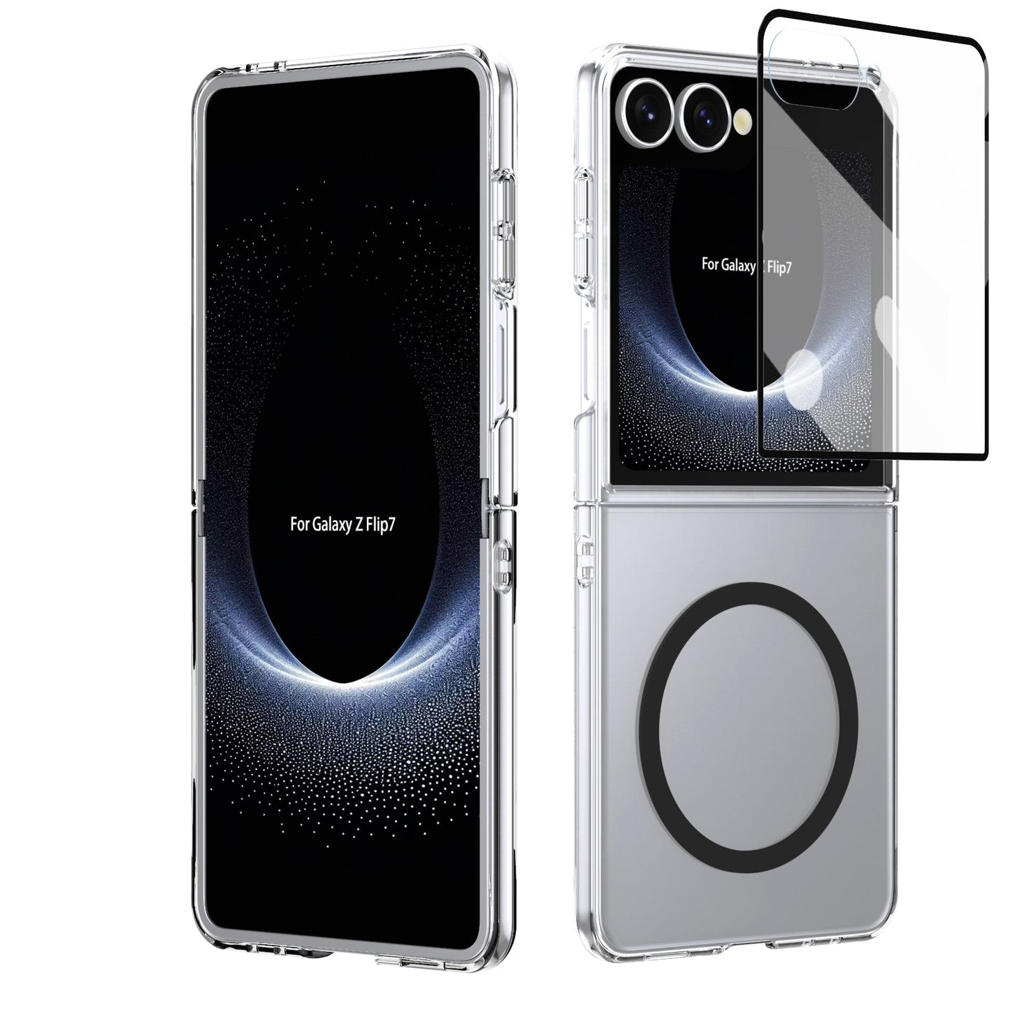 Galaxy Z Flip 7 Clear Magsafe Case [Black]