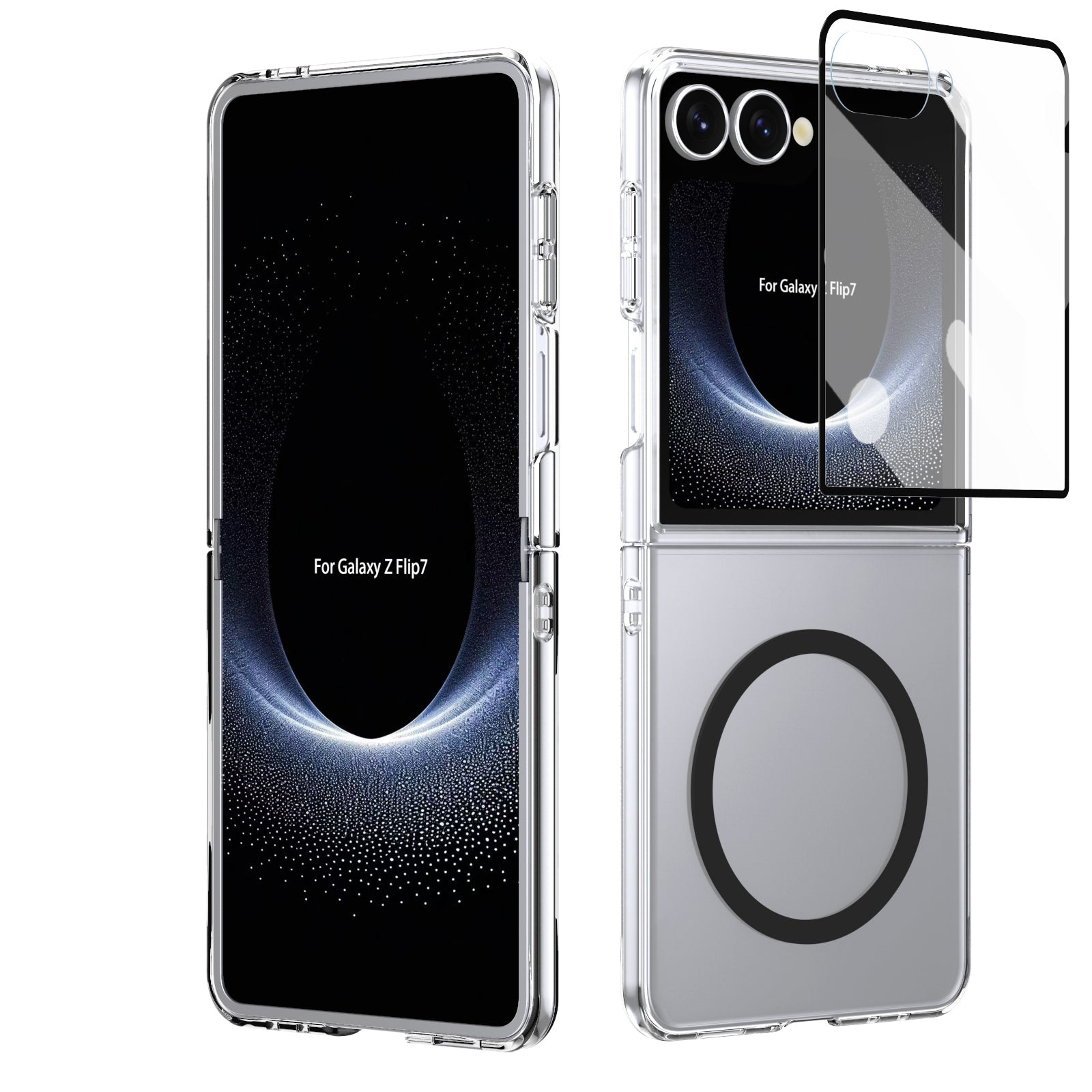 Galaxy Z Flip 7 Clear Magsafe Case [Black]