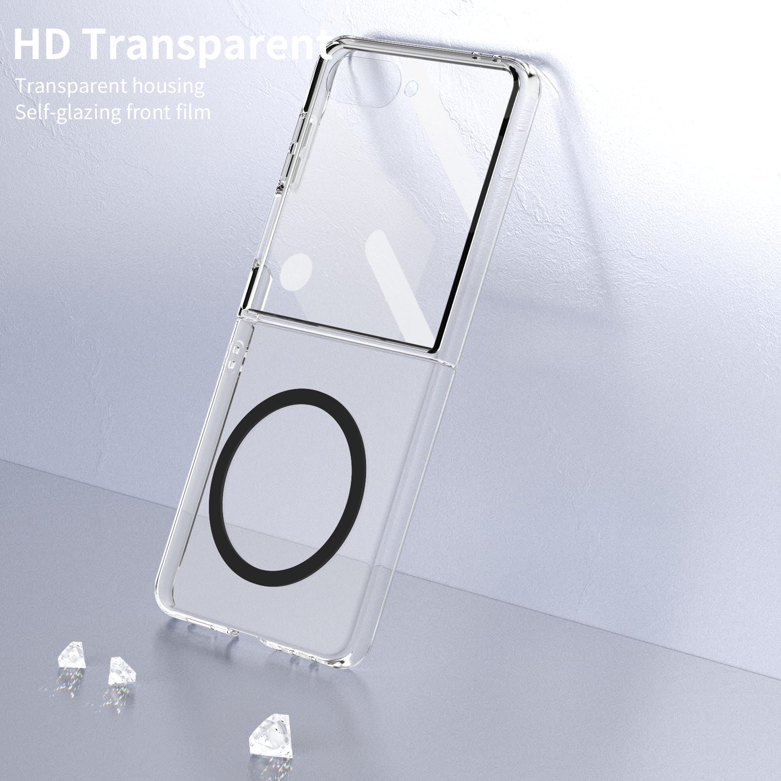 Galaxy Z Flip 7 Clear Magsafe Case [Black]