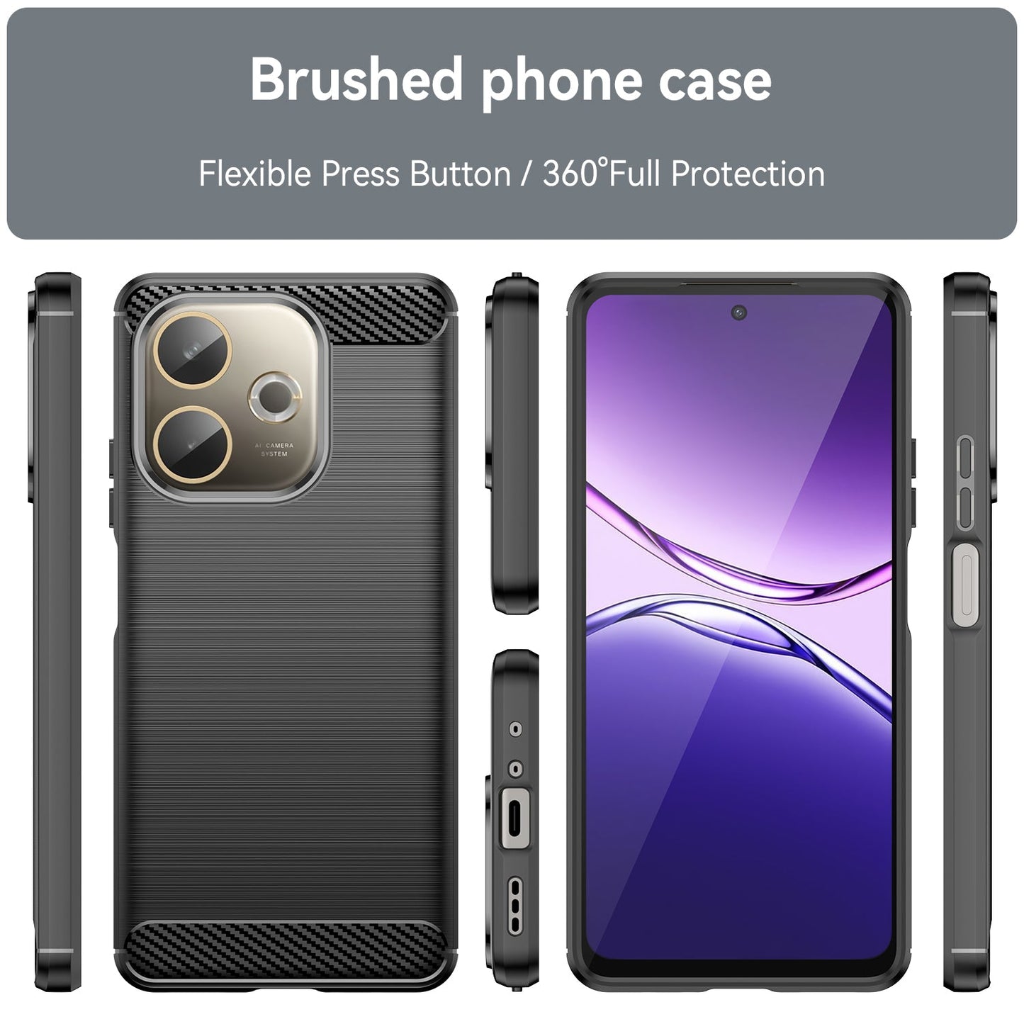 Oppo A5 Pro 5G Carbon Fibre Case [Black]