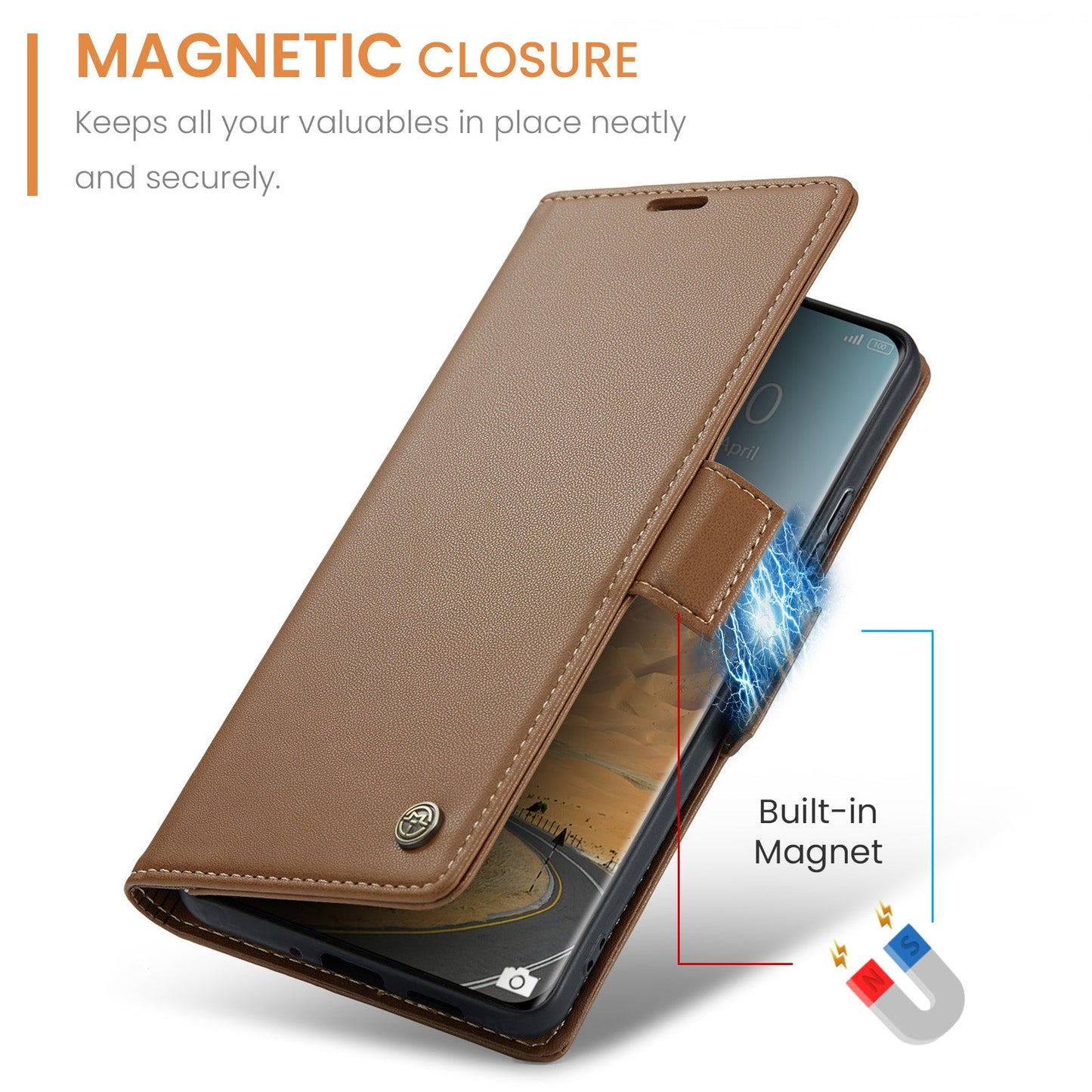 Xiaomi Redmi Note 14 Pro Plus 5G Pu Wallet Case [Brown]