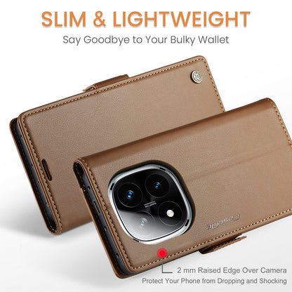 Xiaomi Redmi Note 14 Pro Plus 5G Pu Wallet Case [Brown]