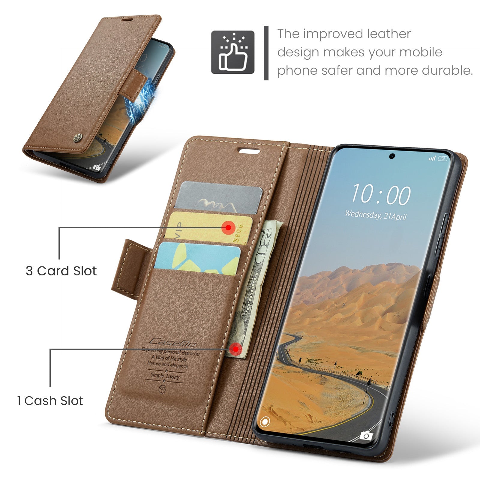 Xiaomi Redmi Note 14 Pro Plus 5G Pu Wallet Case [Brown]