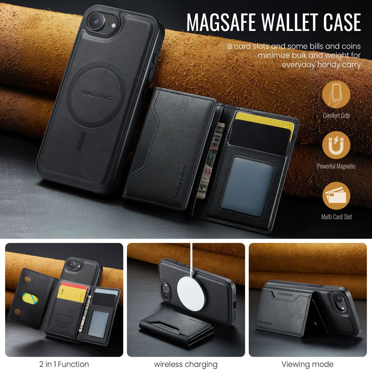 Iphone 16E Magsafe Wallet [Black]