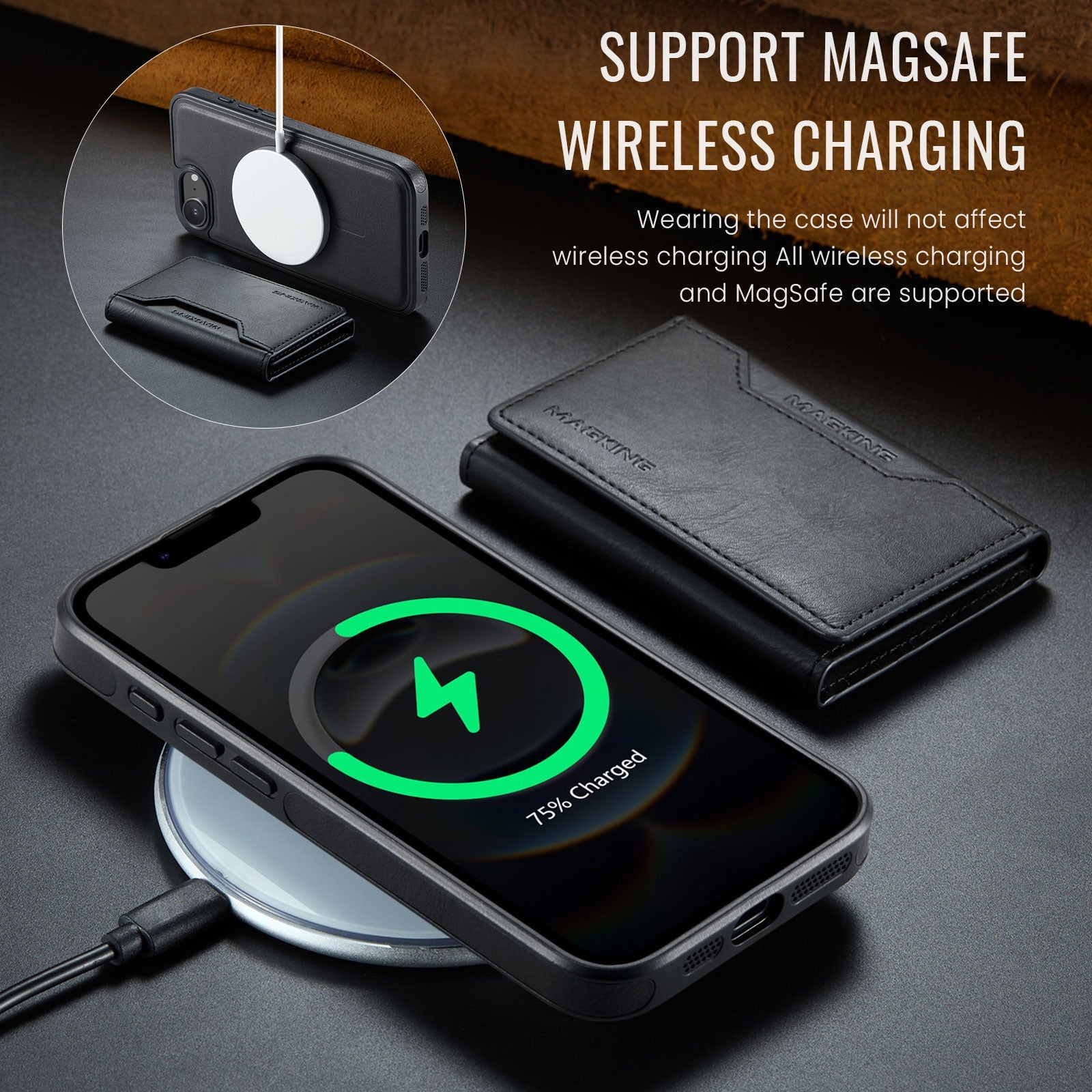 Iphone 16E Magsafe Wallet [Black]