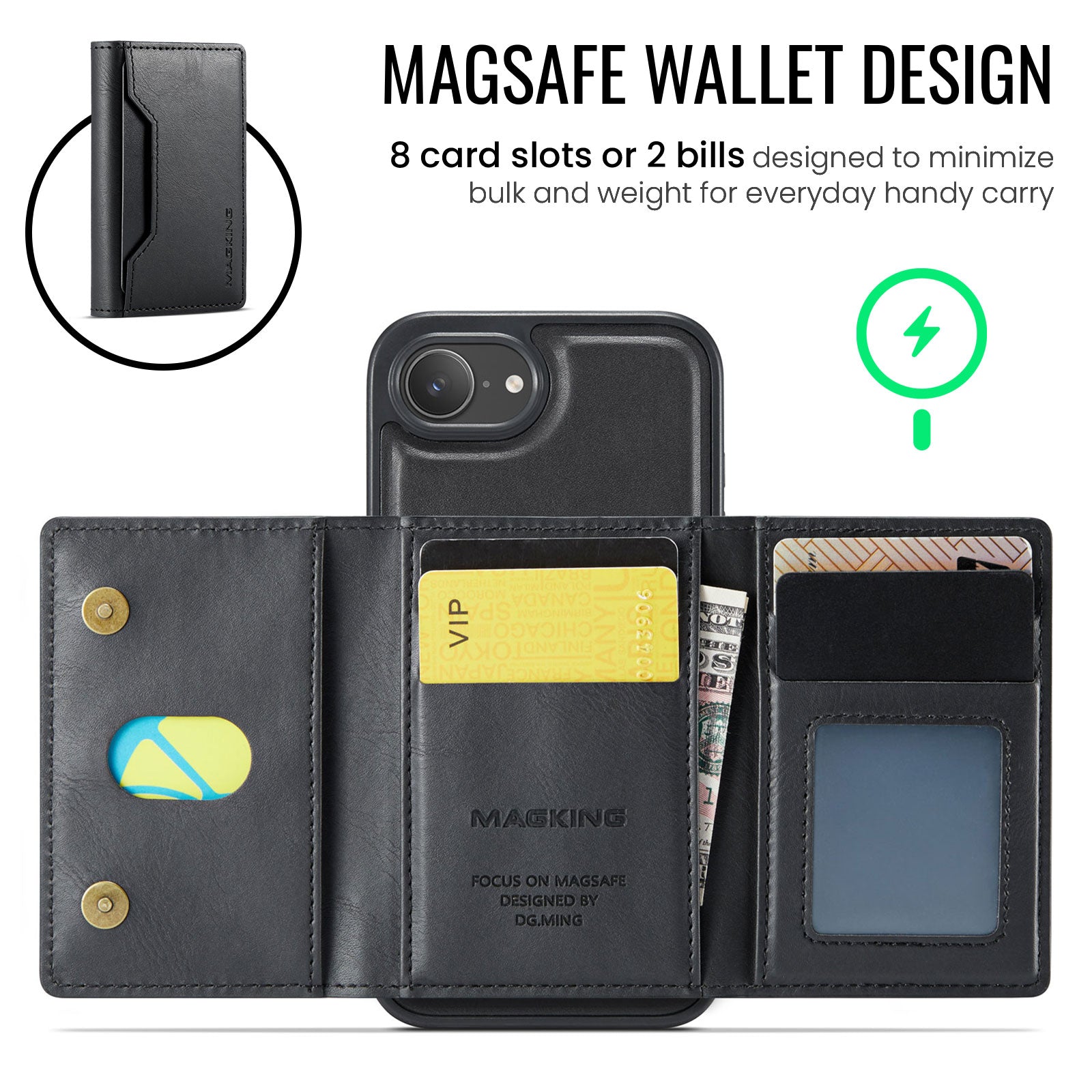 Iphone 16E Magsafe Wallet [Black]
