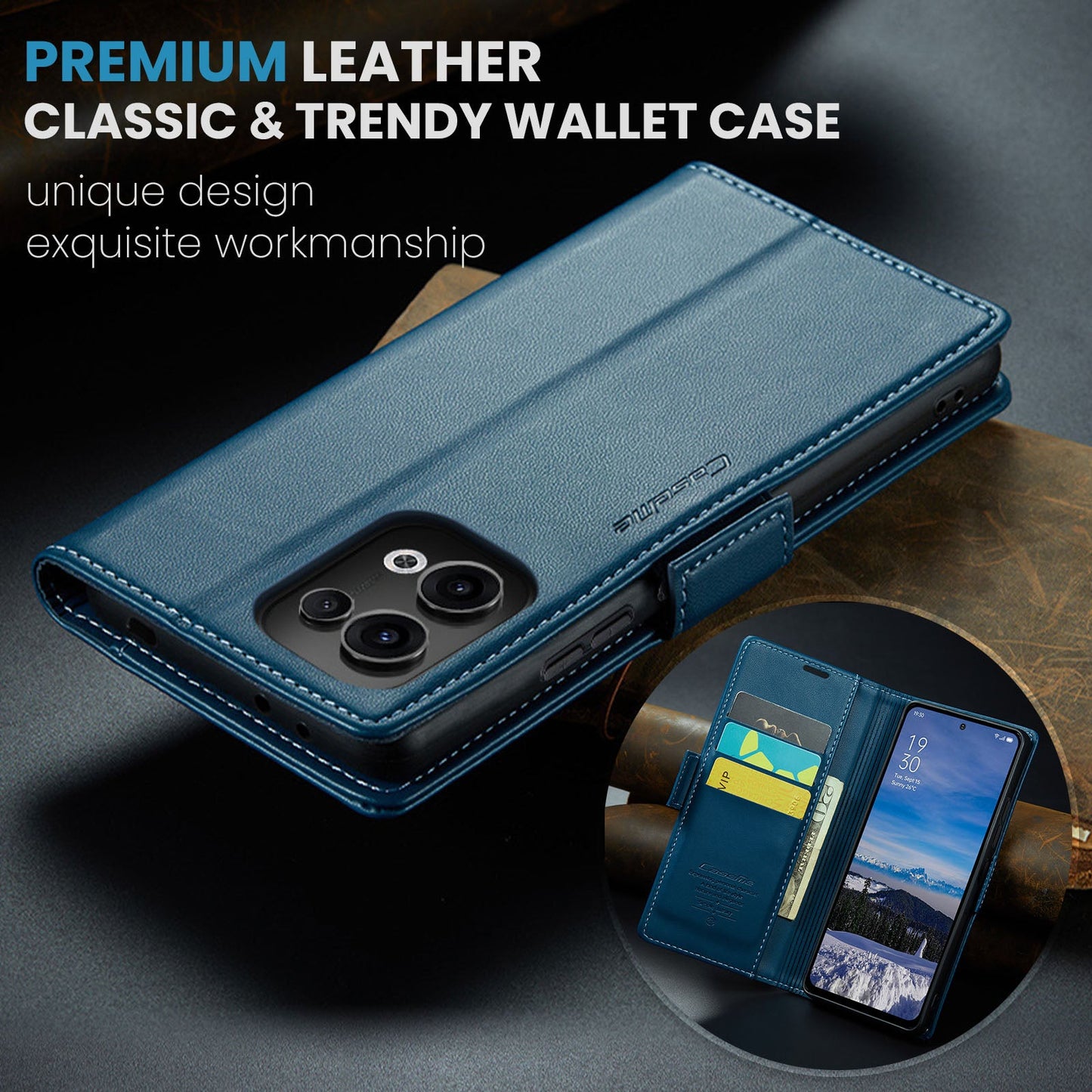 Oppo Reno 13 5G Pu Wallet Case [Navy]