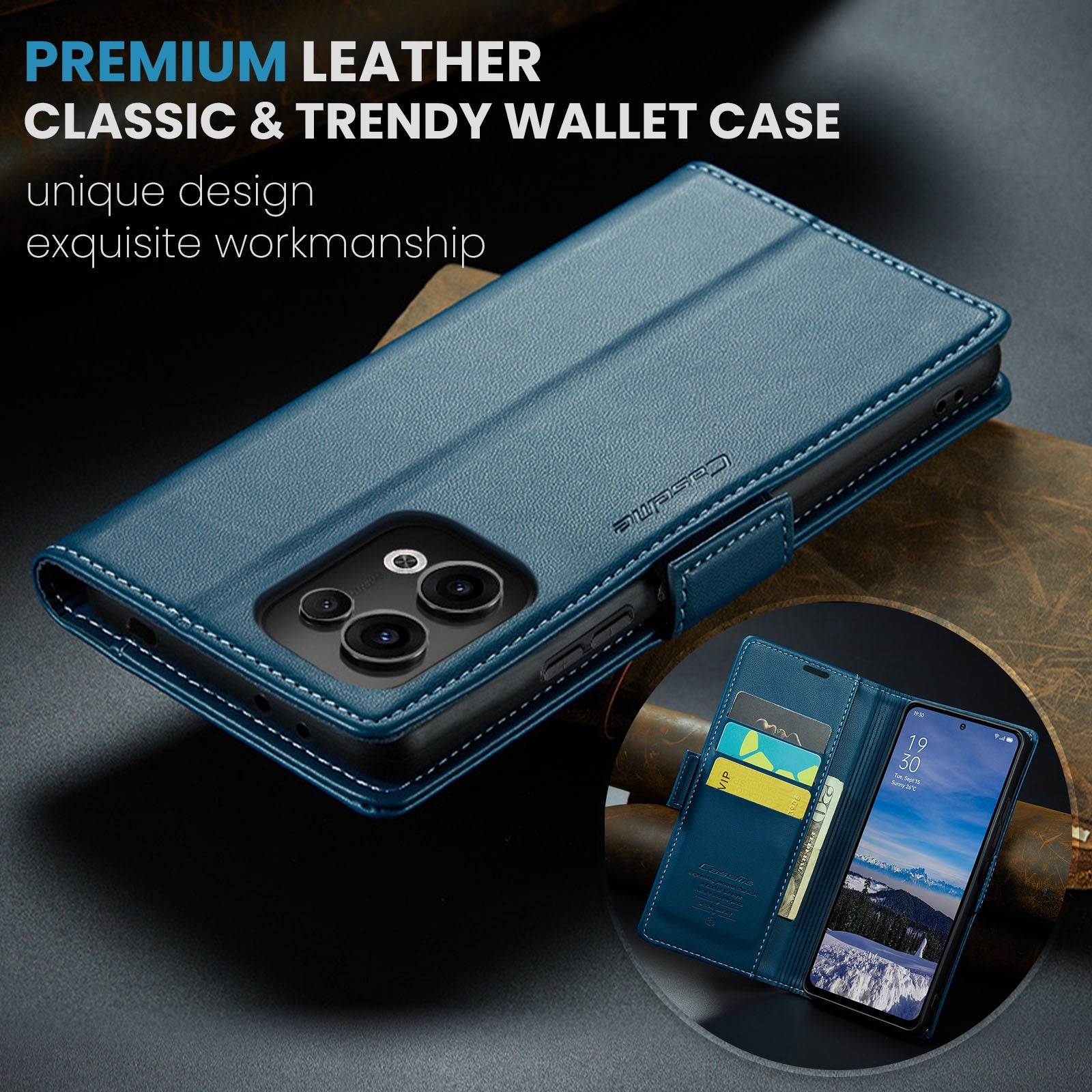 Oppo Reno 13 5G Pu Wallet Case [Navy]