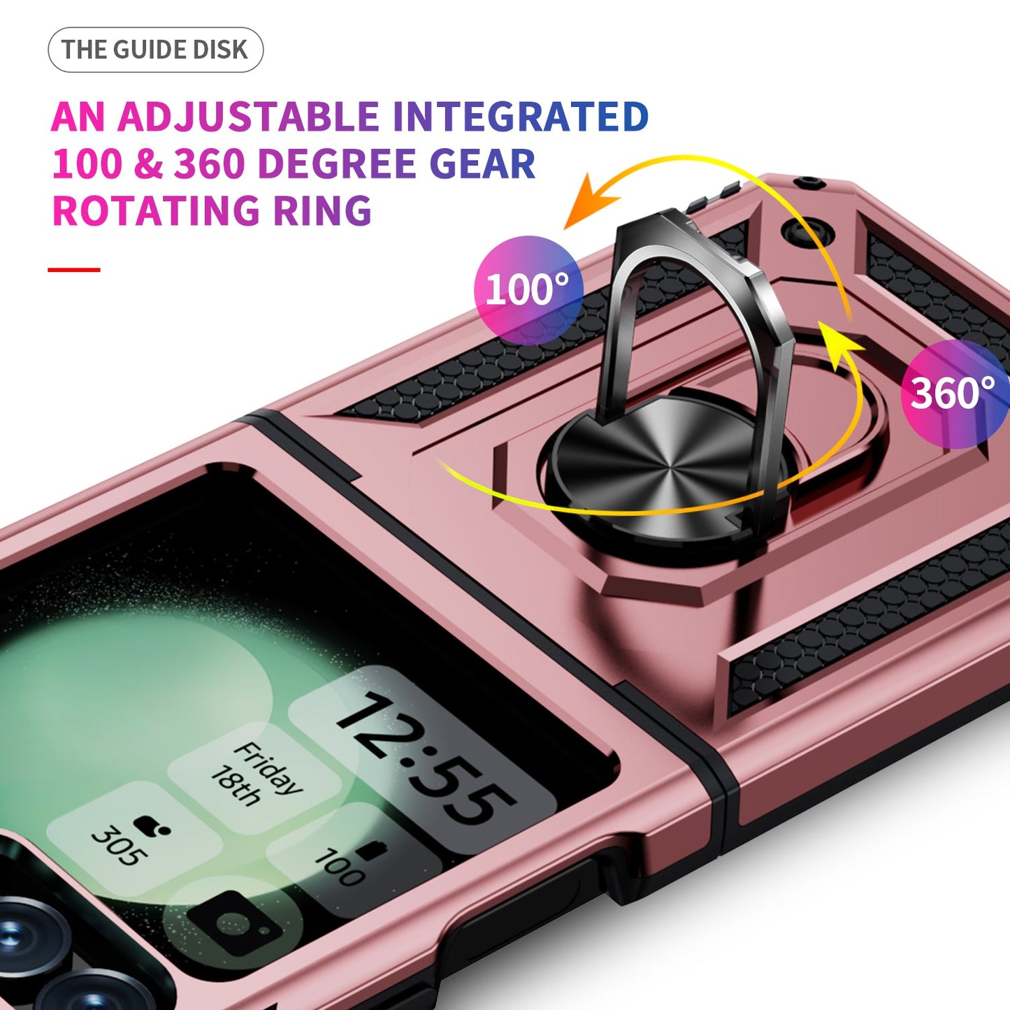 Galaxy Z Flip 7 Fe Military Armour Ring Case [Rosegold]
