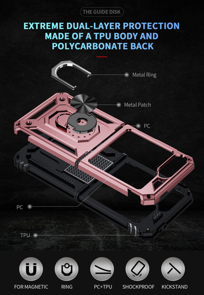 Galaxy Z Flip 7 Fe Military Armour Ring Case [Rosegold]